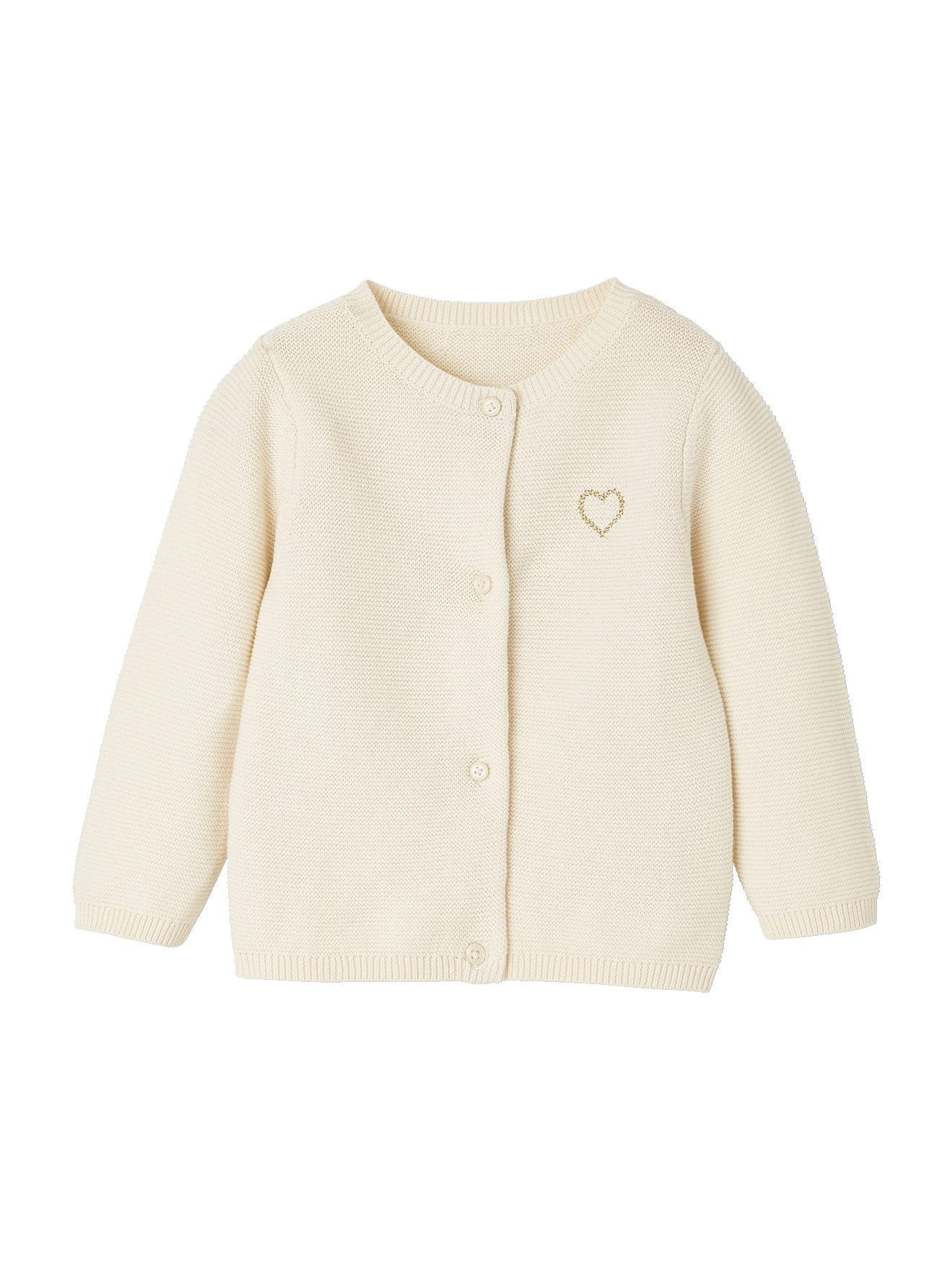 vertbaudet Strickjacke Baby Strickjacke Herz BASIC Stickerei