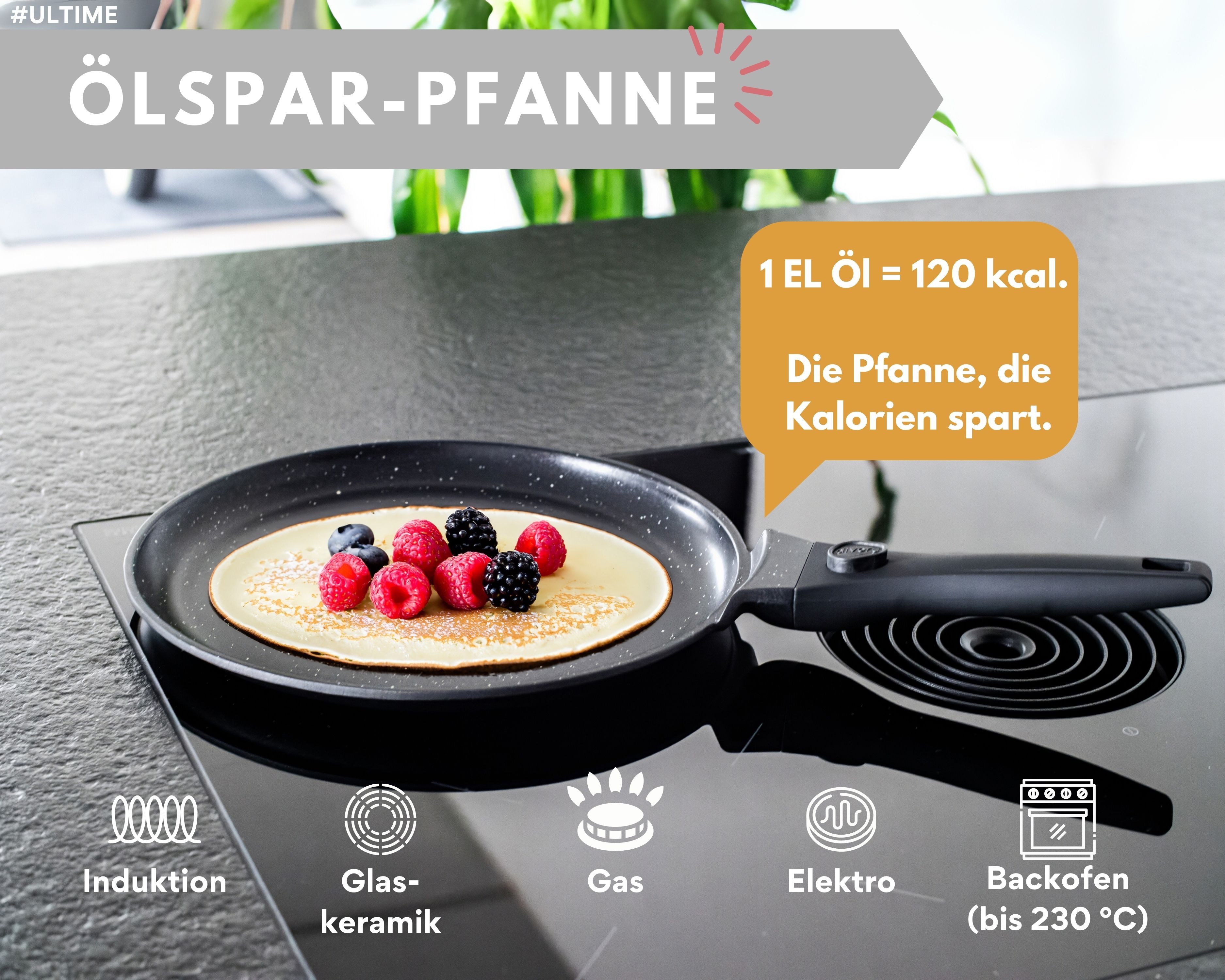 divory Crêpepfanne Pizzapfanne beschichtet, abnehmbarer Griff, alle Herdarten (28 cm), Aluminium, Induktion, abnehmbarer Griff