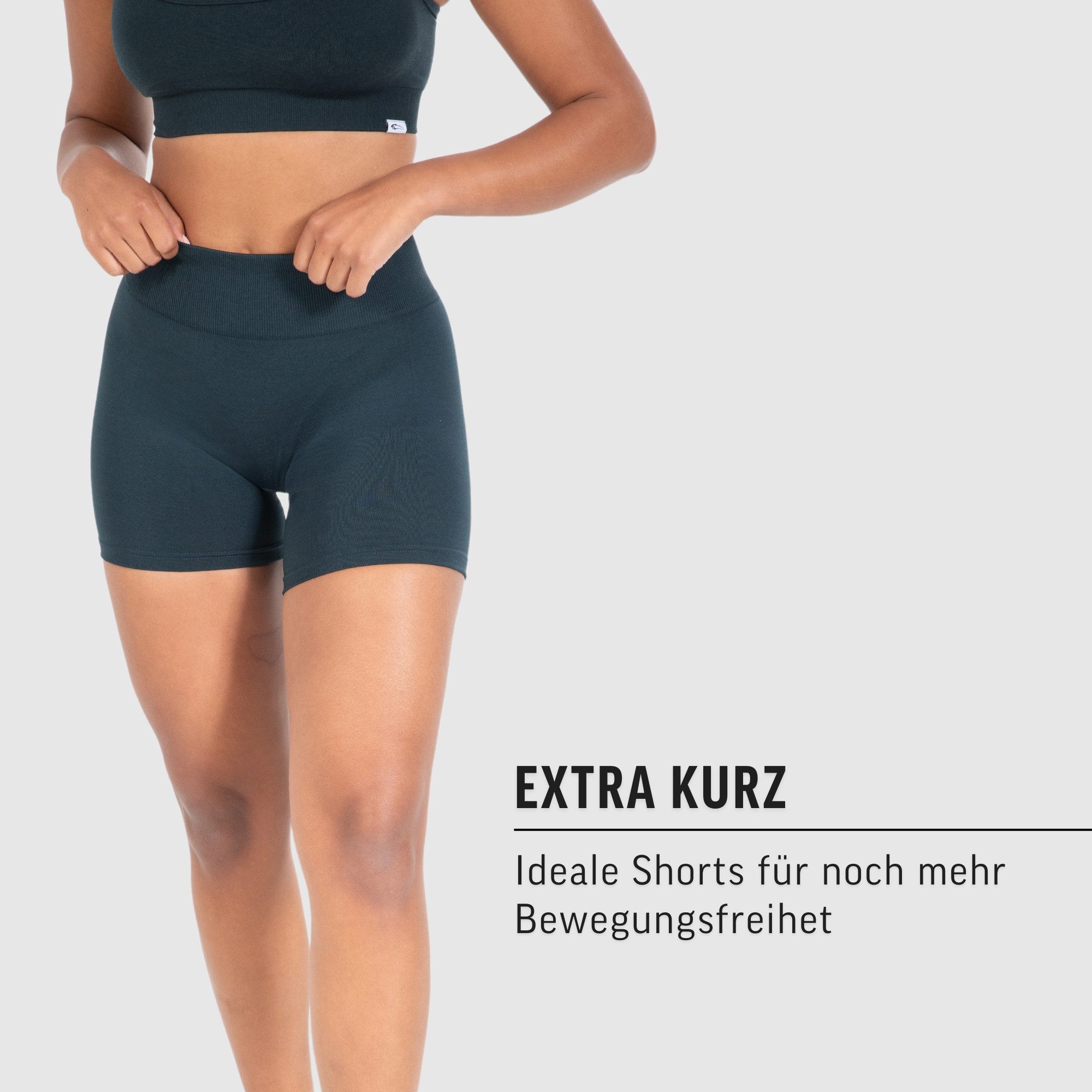 Smilodox Shorts Amaze Ultra, Seamless Blickdichte Radlerhose, Unsichtbarer Scrunch High Waist kurze Hotpants im Shaped Fit Yoga Fitness Laufen Alltag