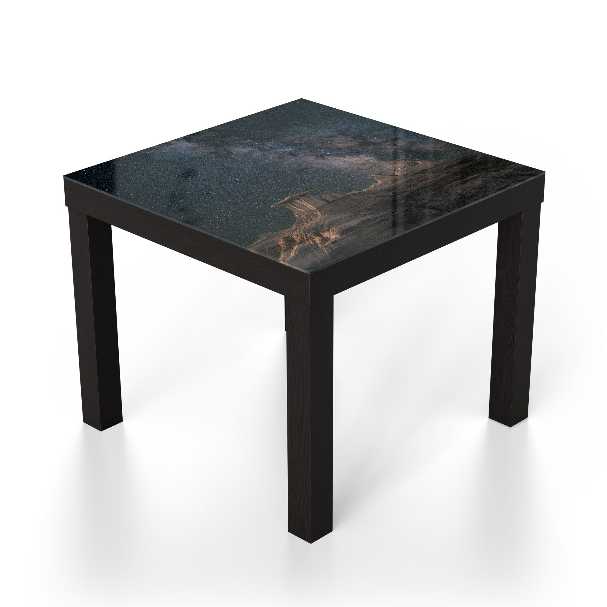 Beistelltisch 'Monumentale Couchtisch Nachthimmel', modern Glas Schwarz Glastisch DEQORI