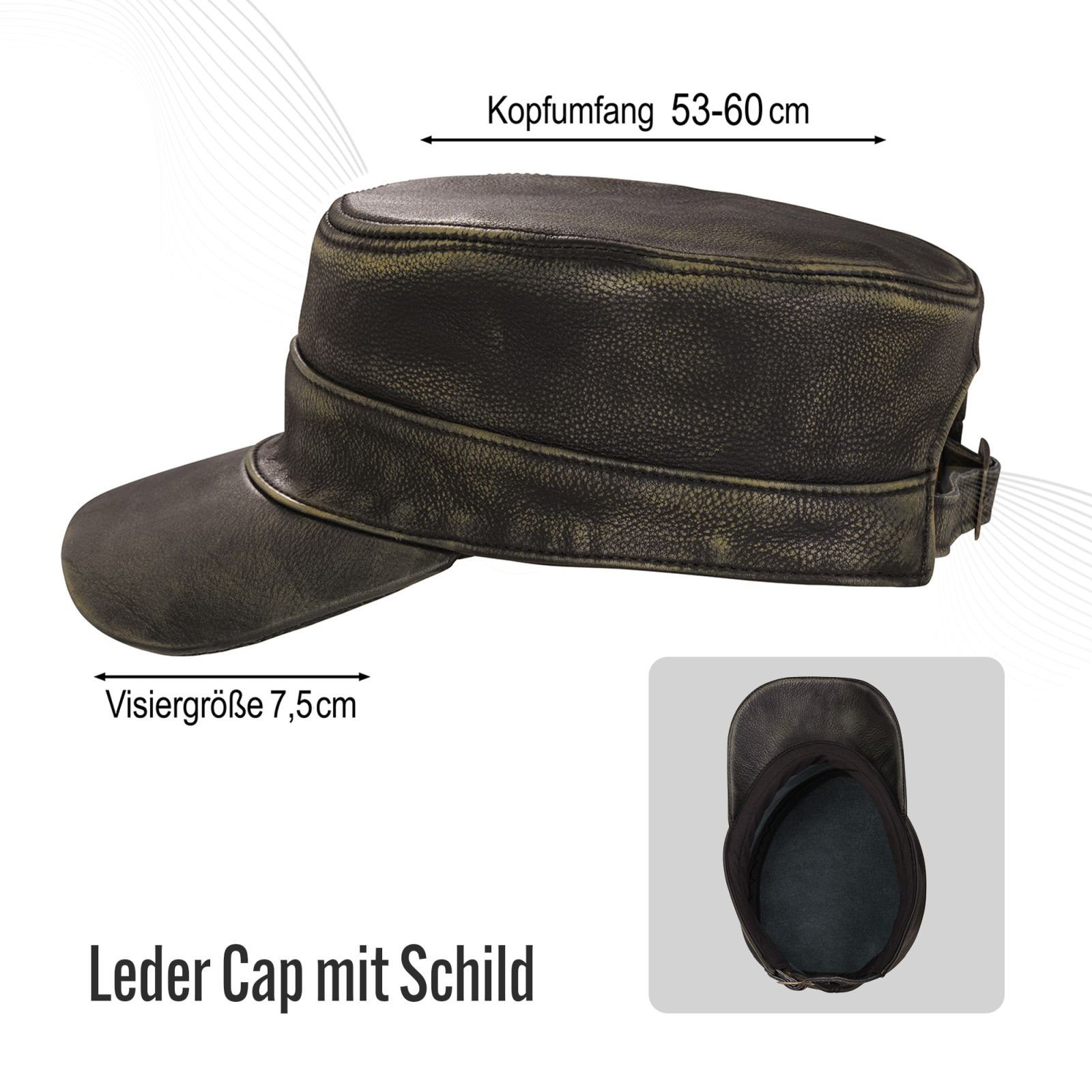 Schirmmütze Vintage-Black BLACK FOX CUBA Leder FOREST Cowboyhut Hut Cap