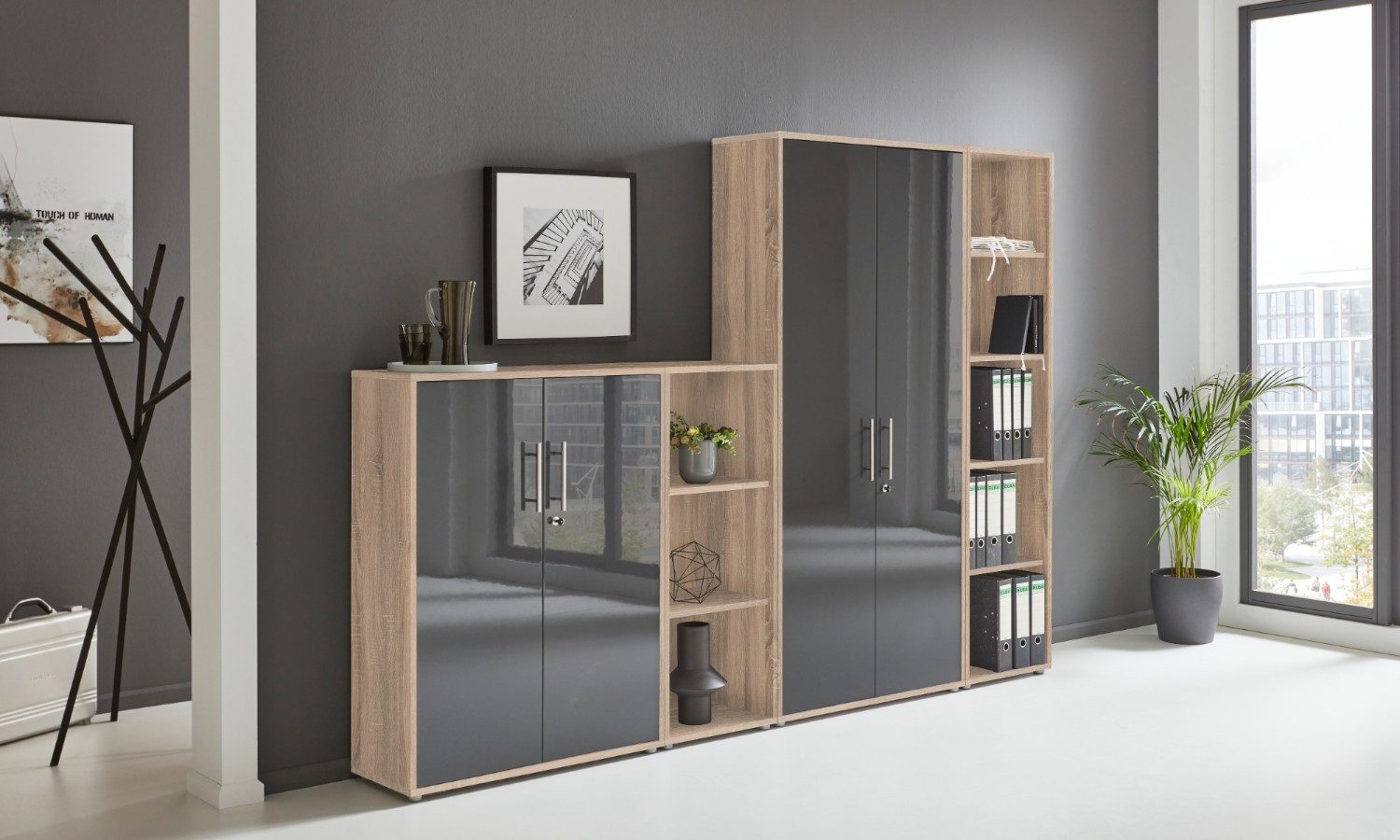 moebel-dich-auf Aktenschrank OFFICE EDITION (Set 4, abschließbar, Metallgri günstig online kaufen