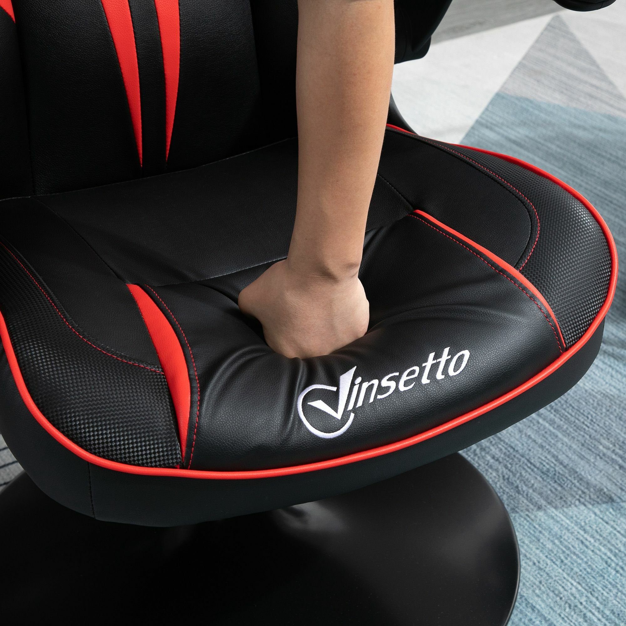 Vinsetto Schreibtischstuhl Gaming Stuhl ergonomisch | schwarz/rot schwarz/rot