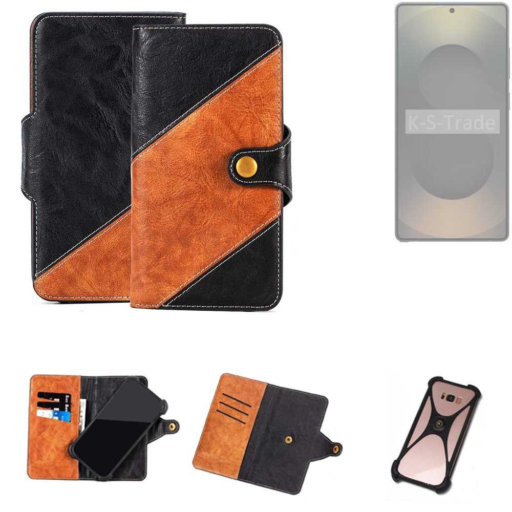 K-S-Trade Handyhülle für Samsung Galaxy S25 Ultra, Handyhülle Schutzhülle Bookstyle Case Wallet-Case Handy Cover