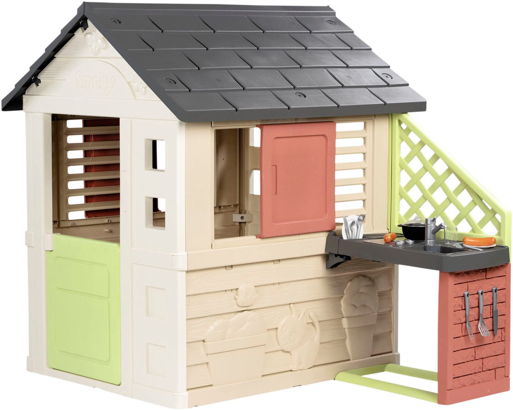 Smoby Spielhaus Smoby Life Natur mit Küche, Made in Europe