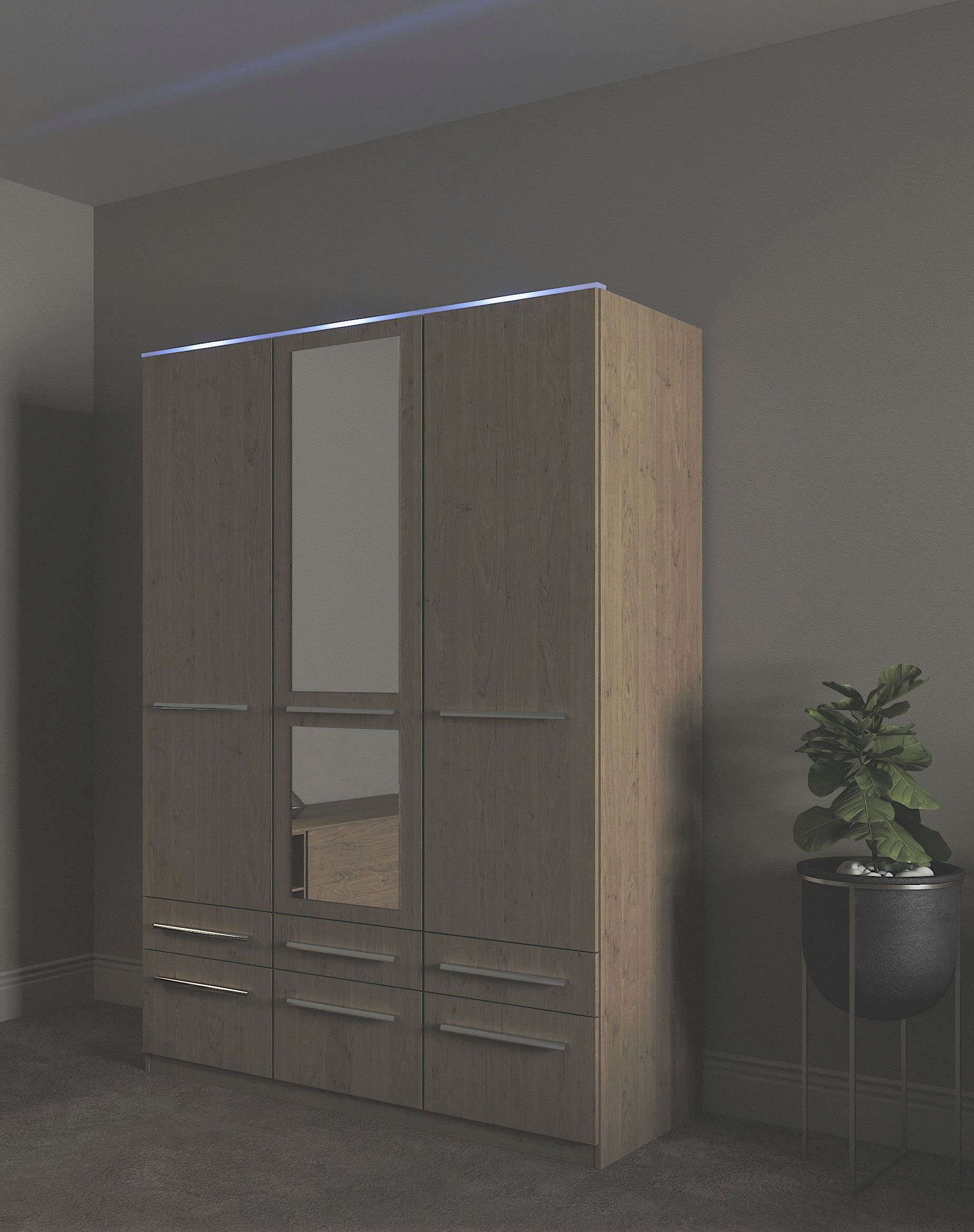 priess Kleiderschrank Schrank Garderobe Wäscheschrank Barcelona in 5 Breiten viel Stauraum, geräumige Schubkästen, mit Spiegel, MADE IN GERMANY