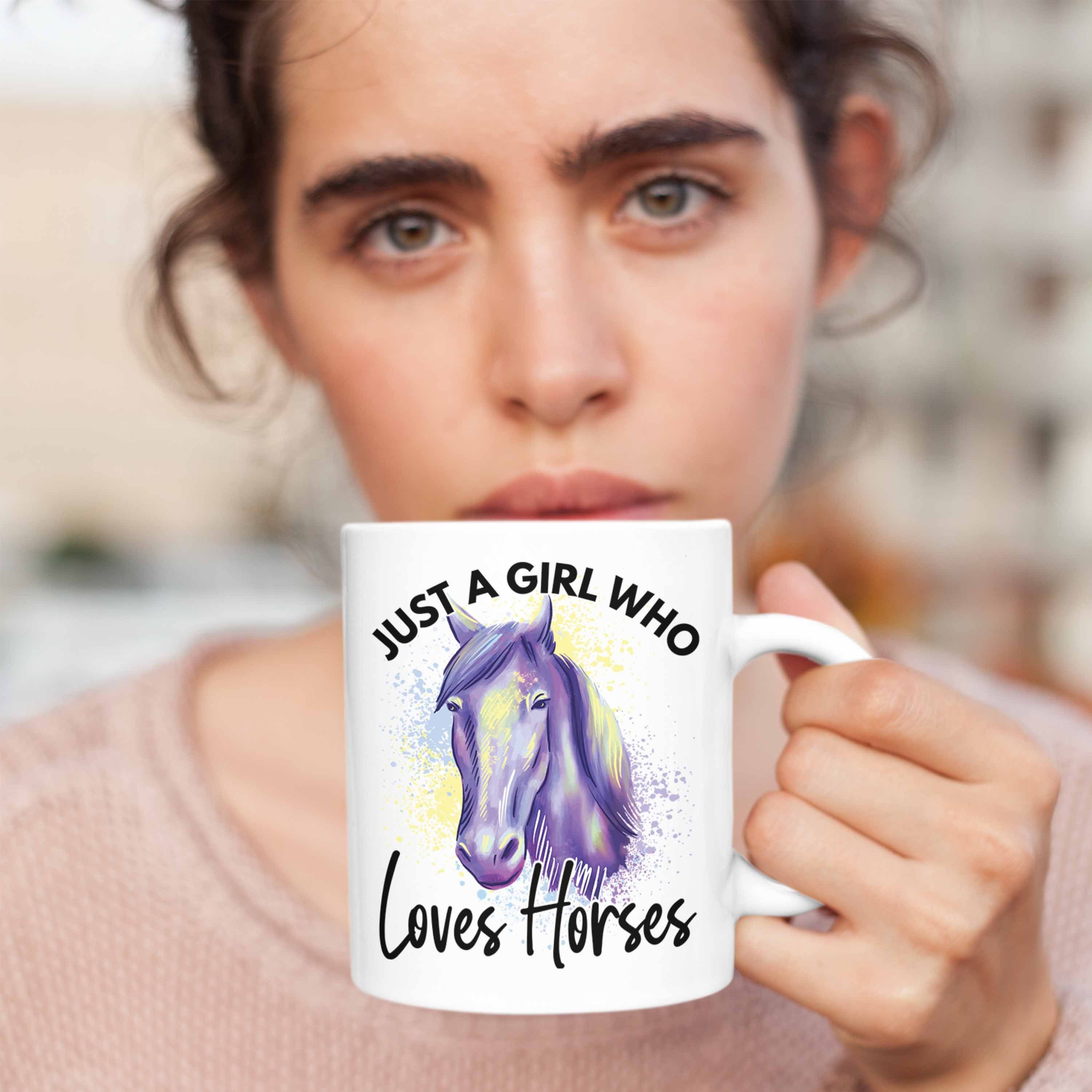 Geschenkidee Geschenk A Weiss Trendation Sprüche - Reiterin Lustige Tasse Loves Who Reiter Trendation Just Horses Pferde Tasse Mädchen Pferde Girl