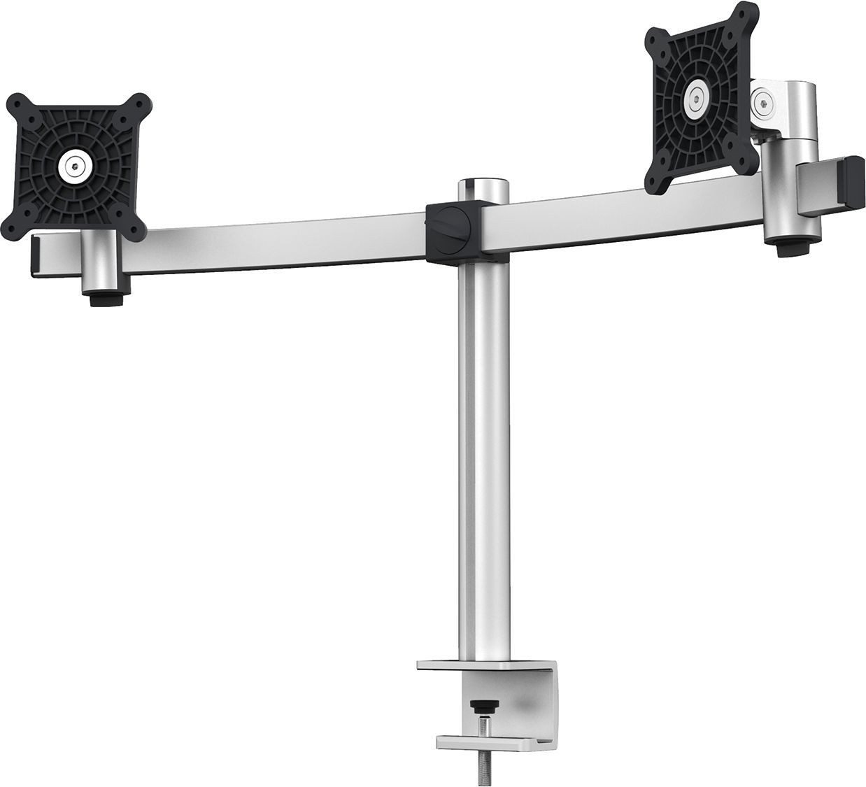DURABLE Monitor-Halterung Monitorhalter mit Arm für 2 Monitore silber Tischdurchführung
