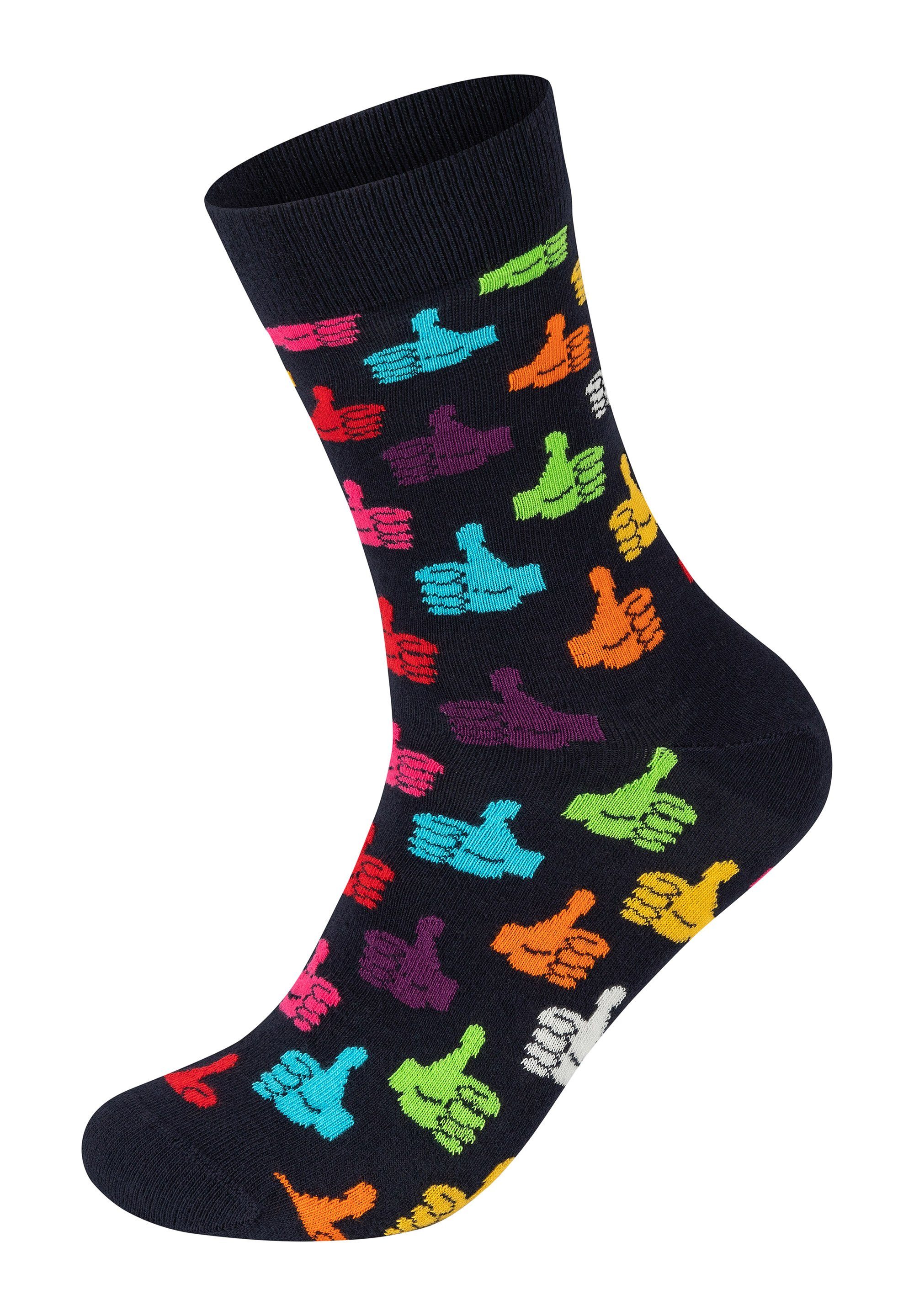 multi_coloured Socks nachhaltiger Baumwolle Happy up Hamburger-Dog-Thumbs Aus Basicsocken