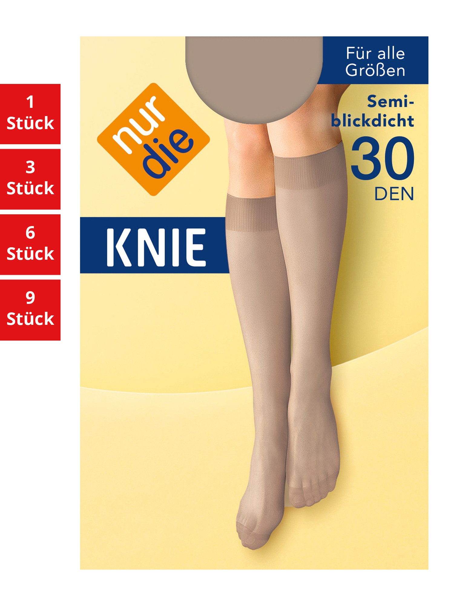 Nur Die Kniestrümpfe 30 DEN Damen (1er/3er/6er/9er Pack, 1-Paar) Knie-strümpfe thermo-socken overknee