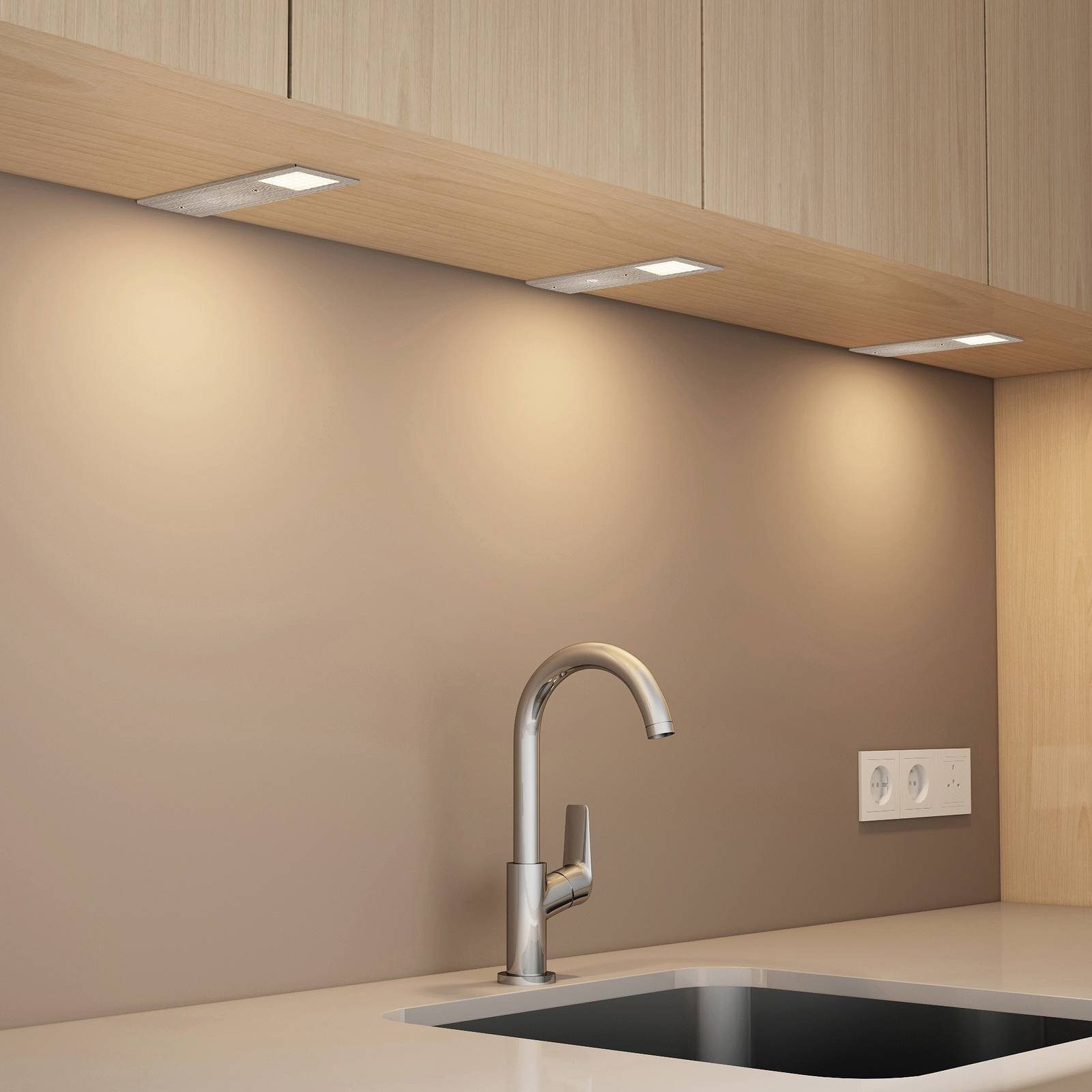 Arcchio Unterschrankleuchte Nortra, Enthalten, 3 x 5 W LED, universalweiß