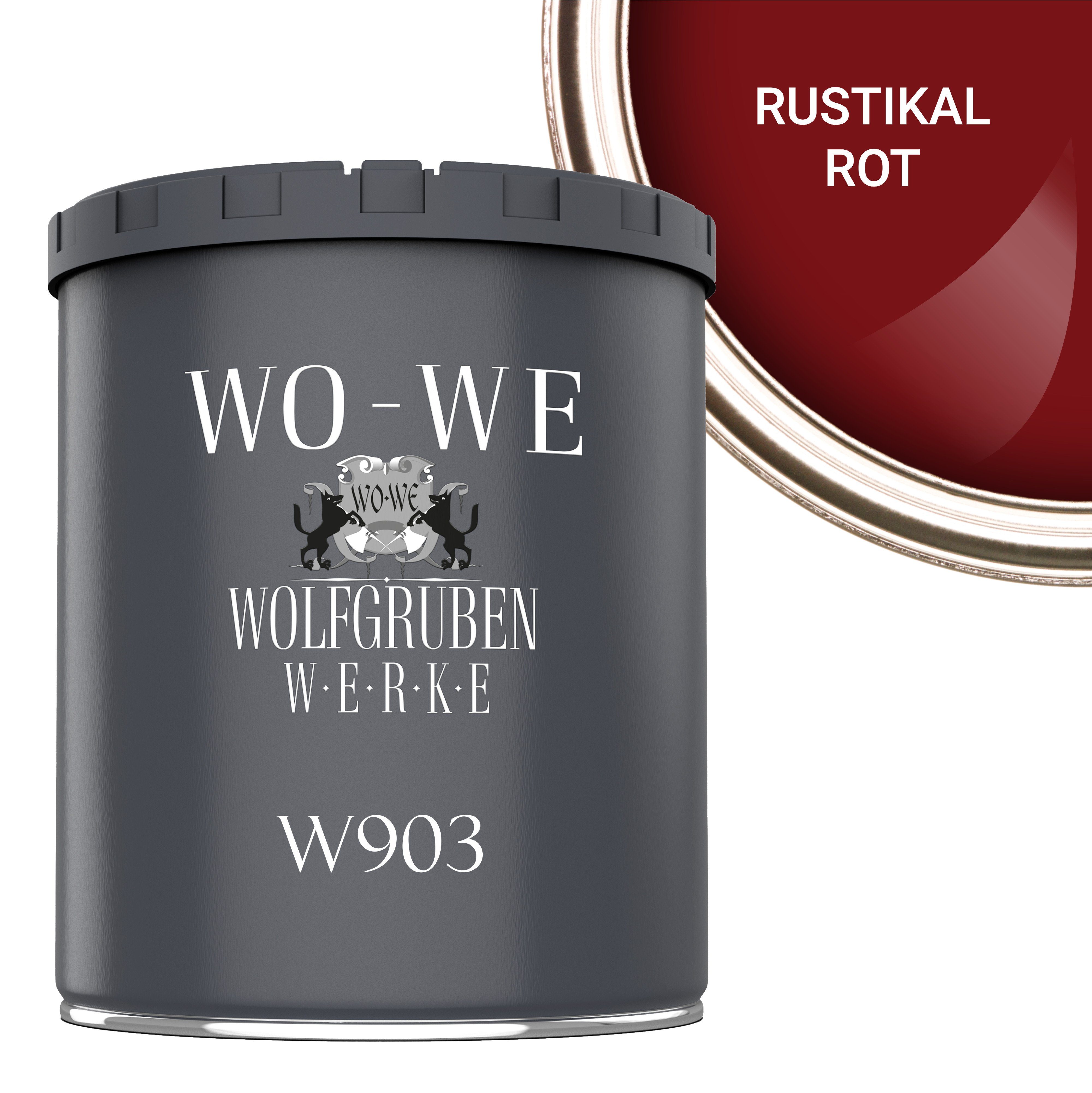 W903, 1-10L, WO-WE Rot Rustikal Heizkörperlack Heizkörperfarbe Heizungsfarbe Wasserbasis