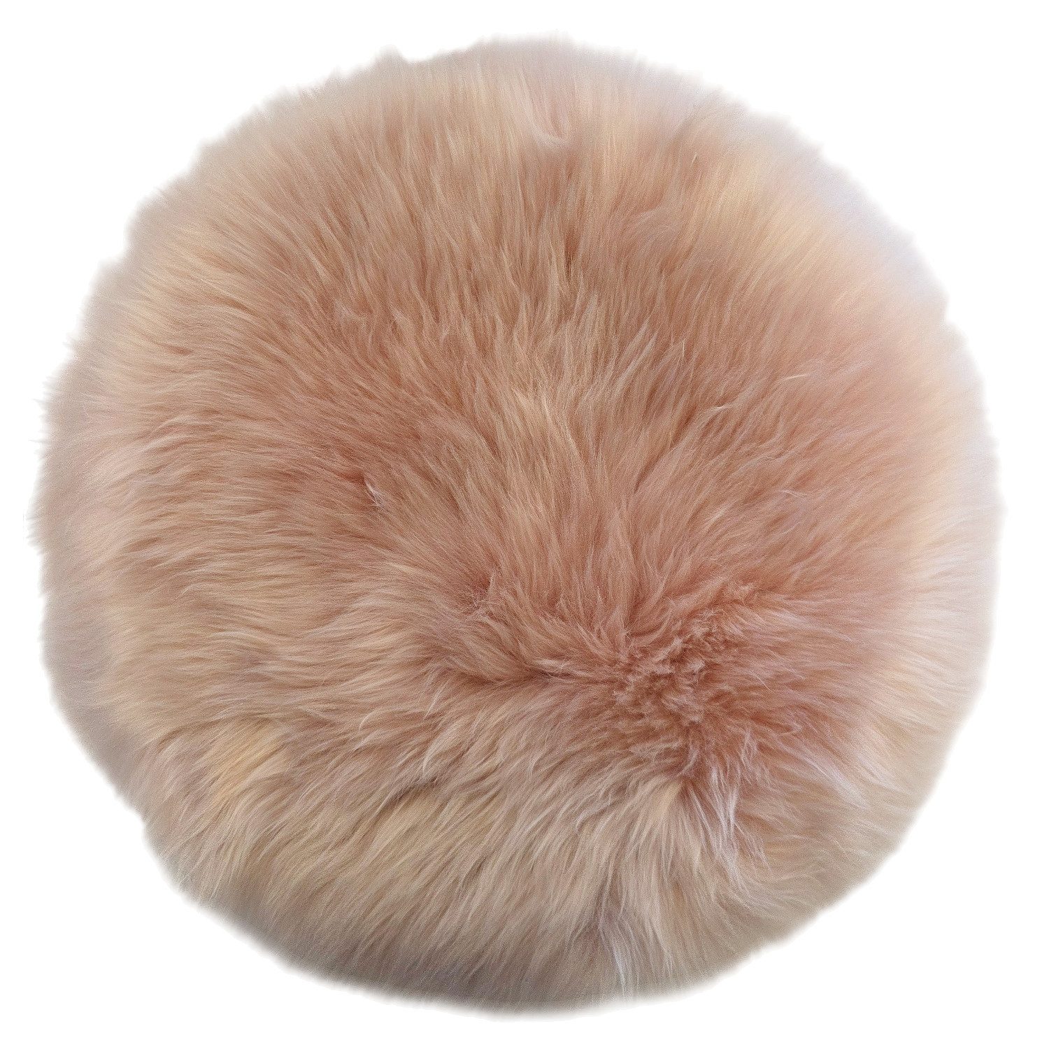 Macosa Home Sitzkissen Dekofell rund vers. Farben 34 cm echtes Lammfell, modern Sitzplaid Sitzkissen Deko Fell
