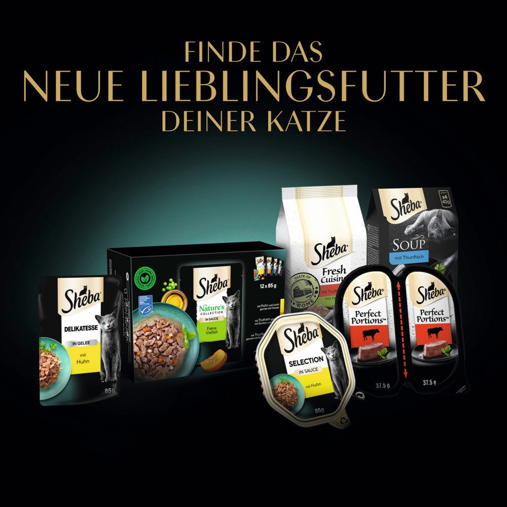 Sheba SHEBA® Beutel Multipack Creamy Snacks 3 Varietäten MSC 5 x 18 x 12g, Snack für: Katze