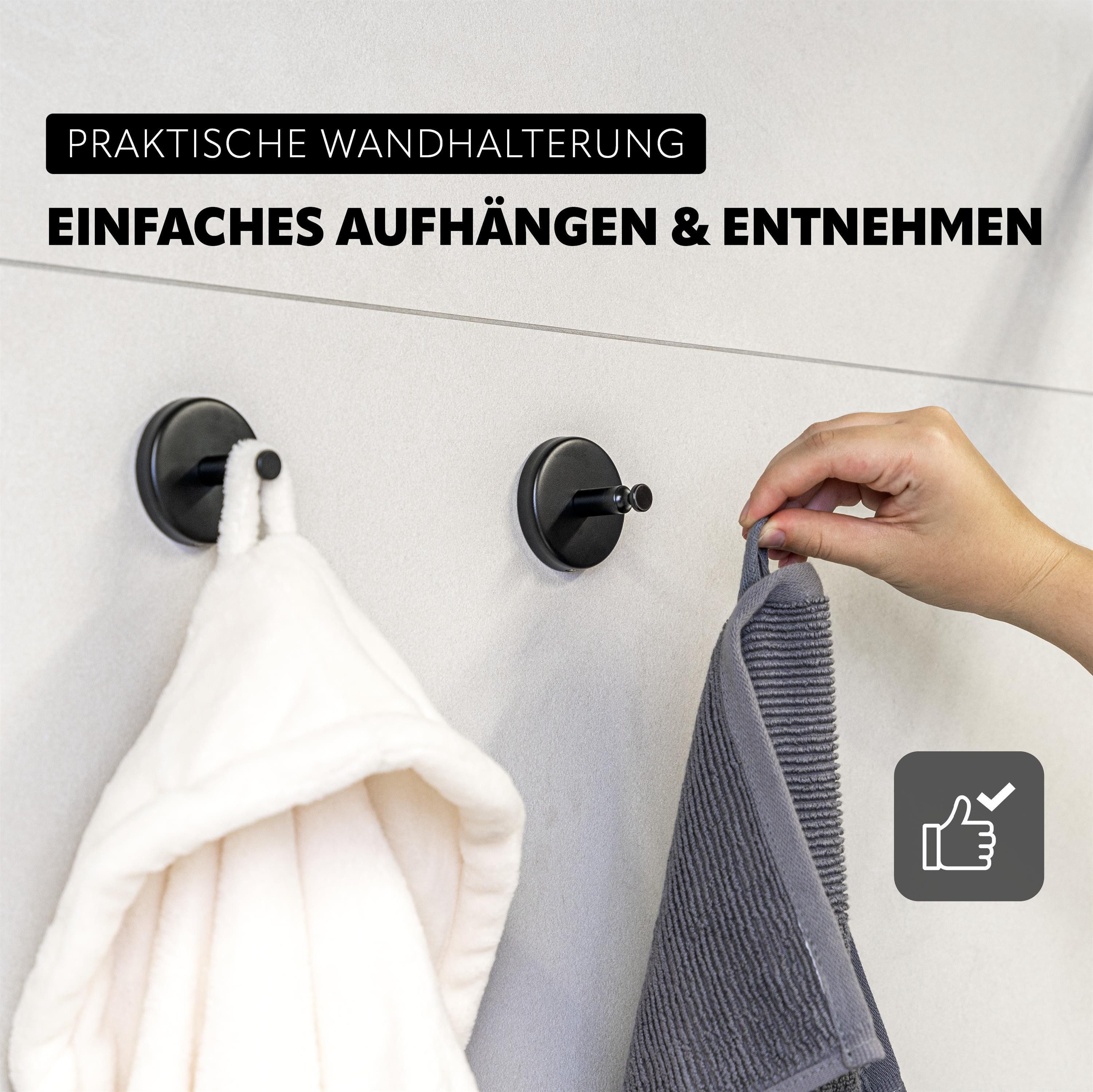 bremermann Handtuchhaken Bad-Serie PIAZZA BLACK - 2er Set, matt schwarz, (2-St) – Bild 4 von 5