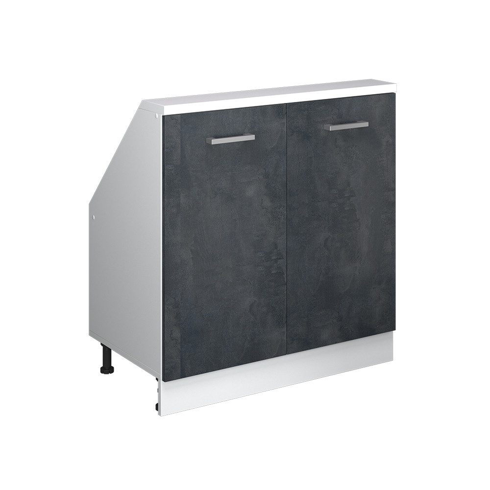 Vicco Unterschrank R-Line, Schwarz Beton/Weiß, 80 günstig online kaufen