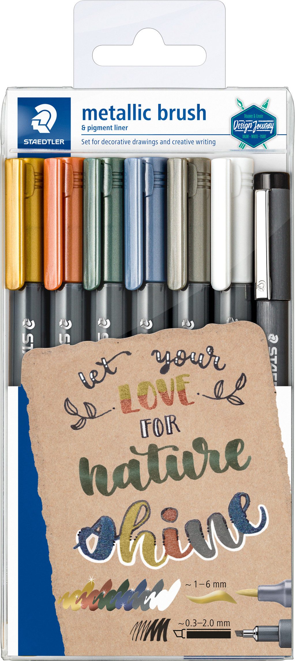 STAEDTLER Marker Brush pen & Pigment Liner-Set "Metallic ", 7-tlg.