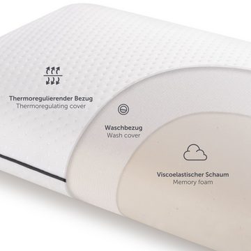 Nackenstützkissen, »Memory Foam Kissen 40x60 cm - Waschbares Kopfkissen«, Blumtal, (Orthopädisches Schlafkissen), Atmungsaktives und Thermoregulierendes Schlafkissen