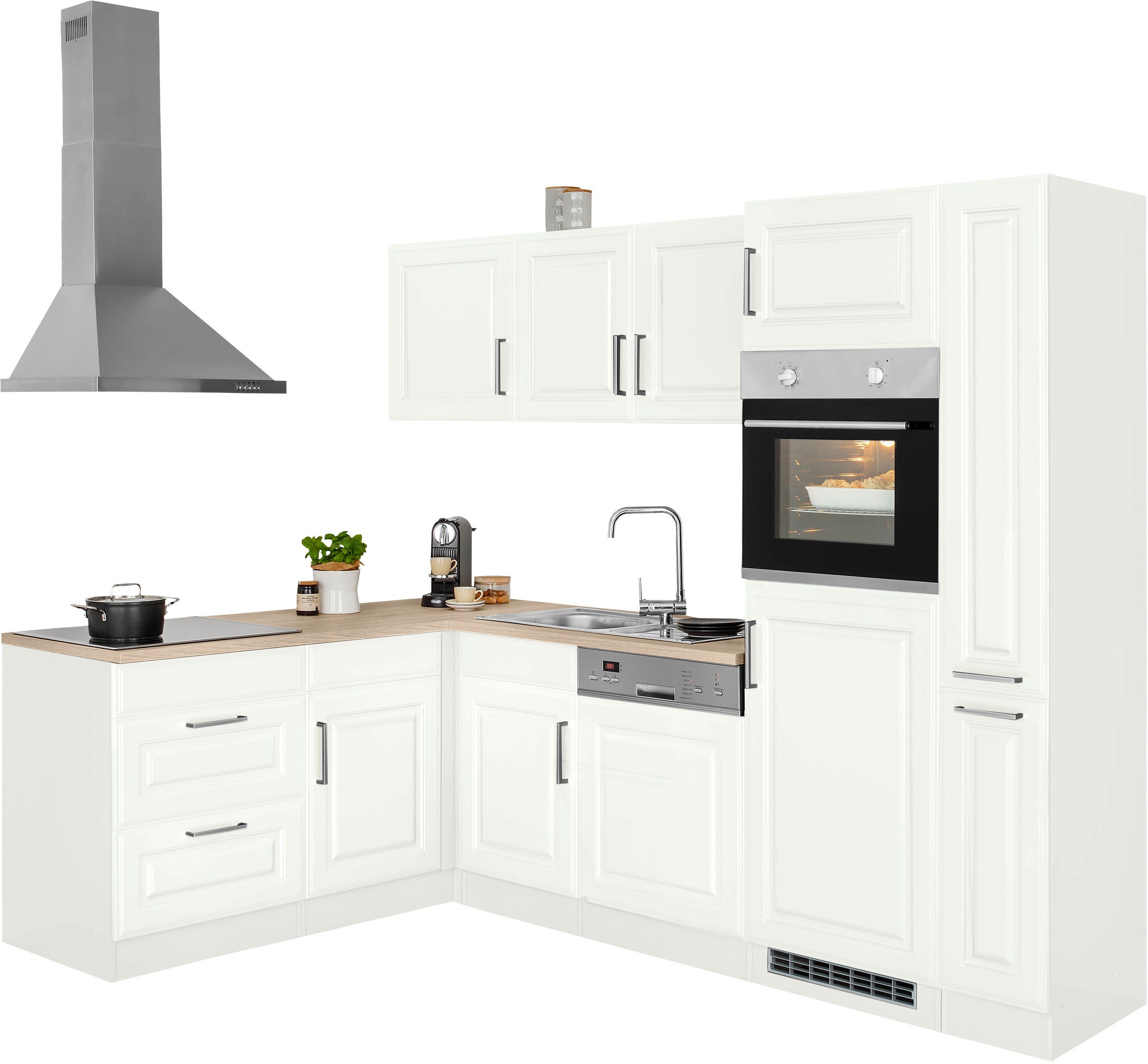 KOCHSTATION Winkelküche KS-Stockholm, Stellbreite 260/170 cm, mit E-Geräten, MDF Frontenl. Reduzierter Preis € 3.066,99. Unverbindliche Preisempfehlung € 4.459,00