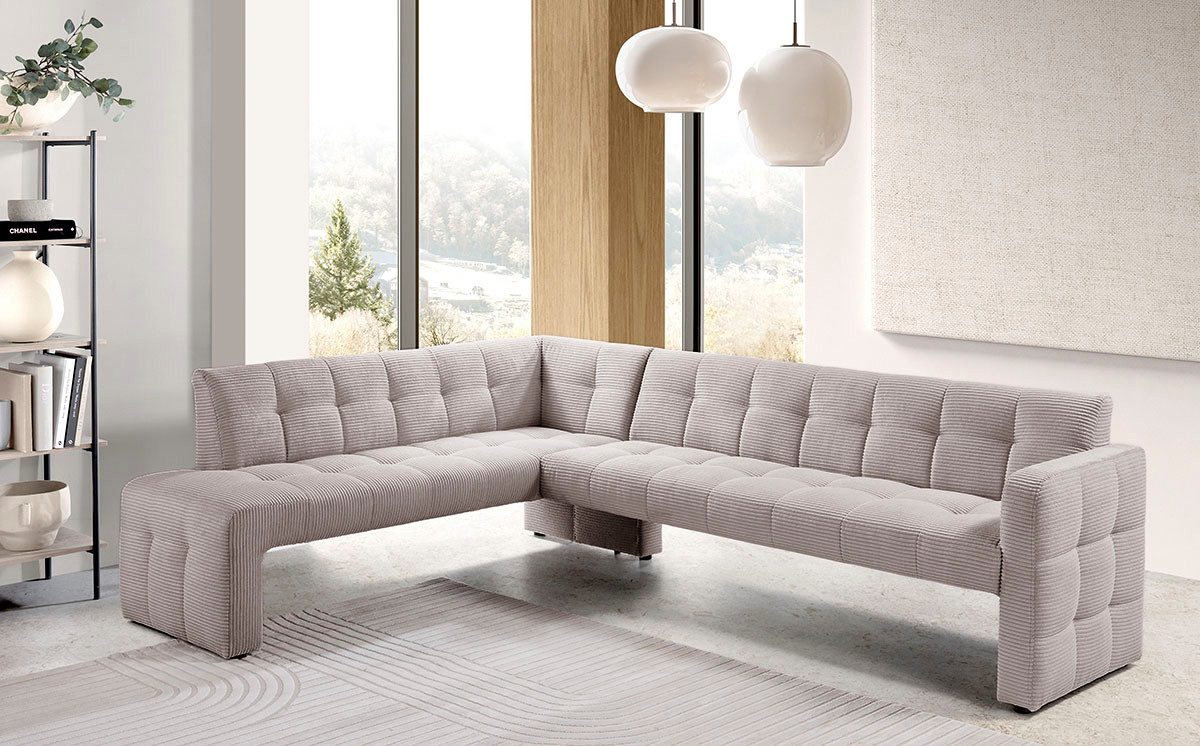 exxpo - sofa fashion Essbank Barista, bequem und elegant, hohe Bodenfreiheit, Eckbank Barista bequem und elegant, hochwertige Detailverarbeitung