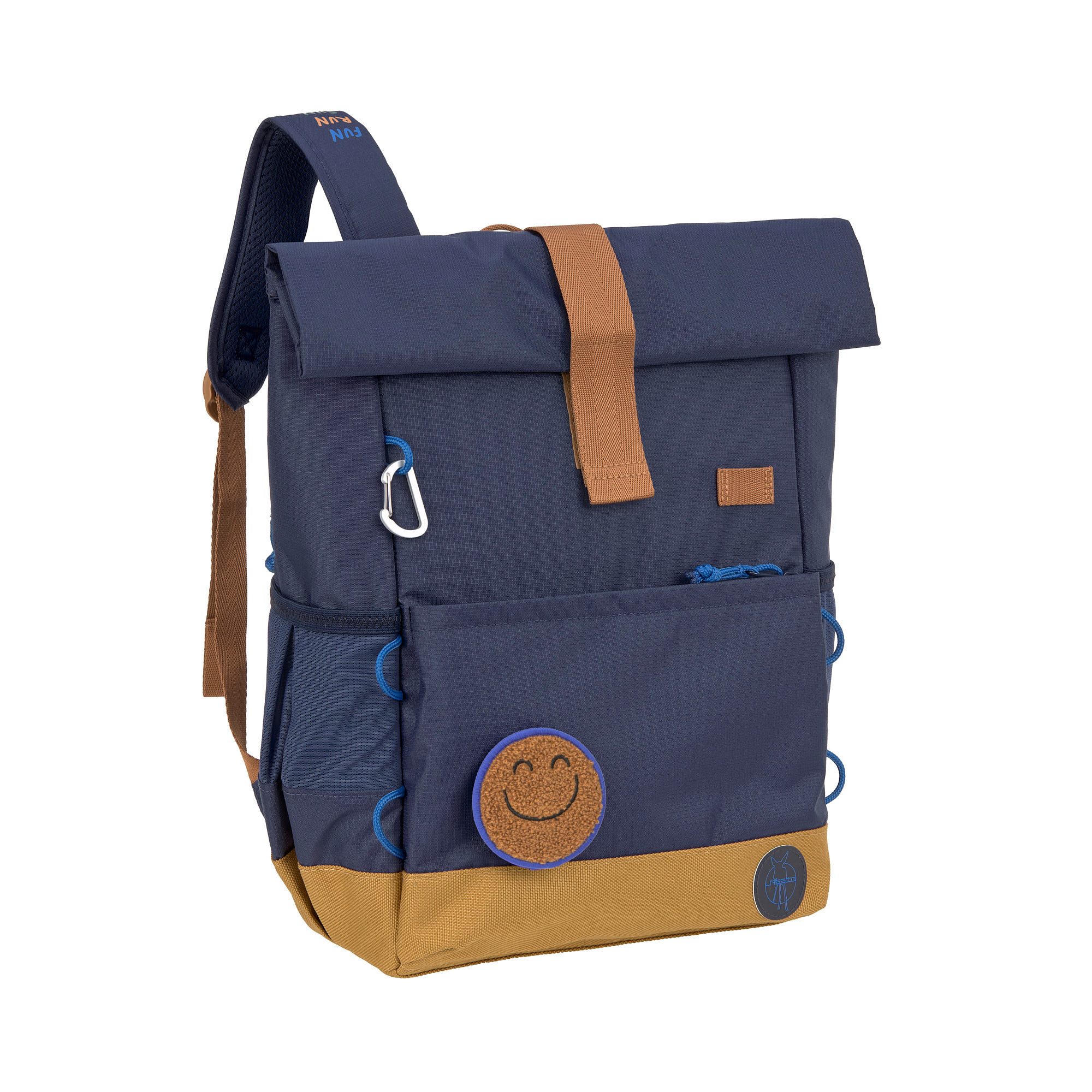 LÄSSIG Kinderrucksack Little Gang, Medium Rolltop Backpack, navy, aus recycelten PET-Flaschen