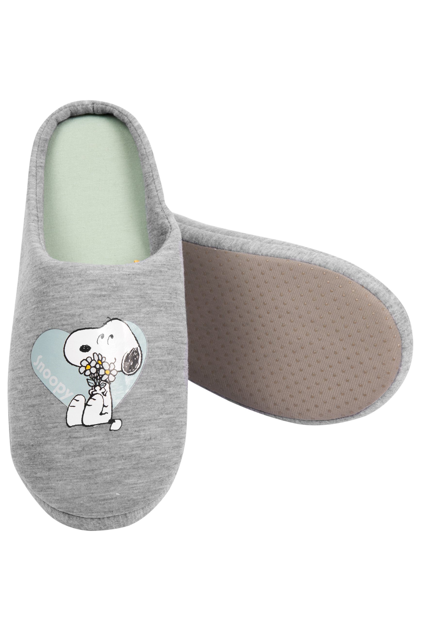 United Labels® Peanuts Snoopy mit Blumenstrauß - Herz Hausschuh