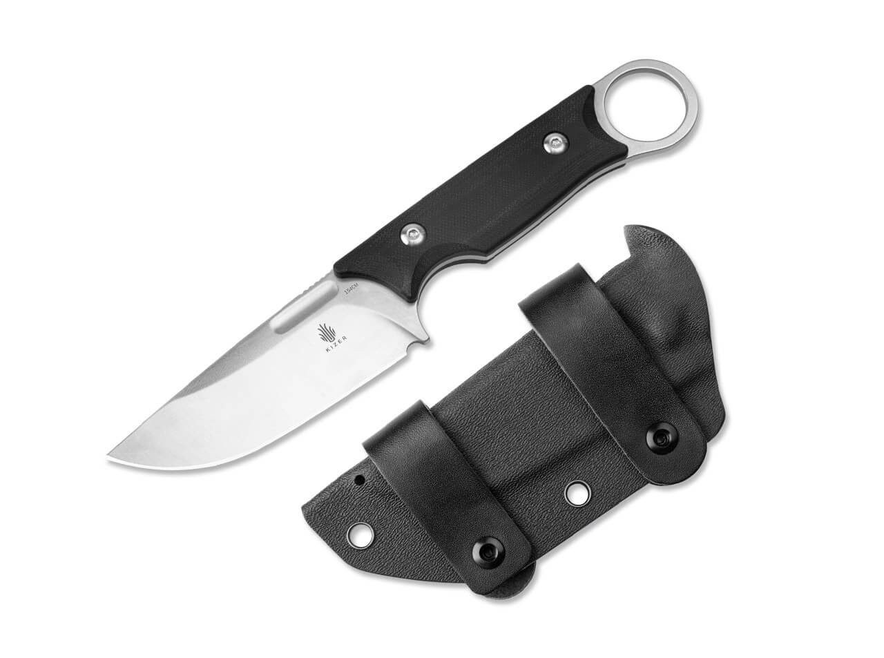 Kizer Universalmesser Kizer Cabox 154CM G10 Black feststehendes Messer mit Kydexscheide, (1 St), Scheide inklusive