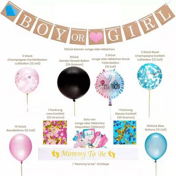 MAGICSHE Luftballon Gender Reveal Party Set Ballon, Luftballons Mädchen Oder Junge, Baby Shower Party,überraschung Party