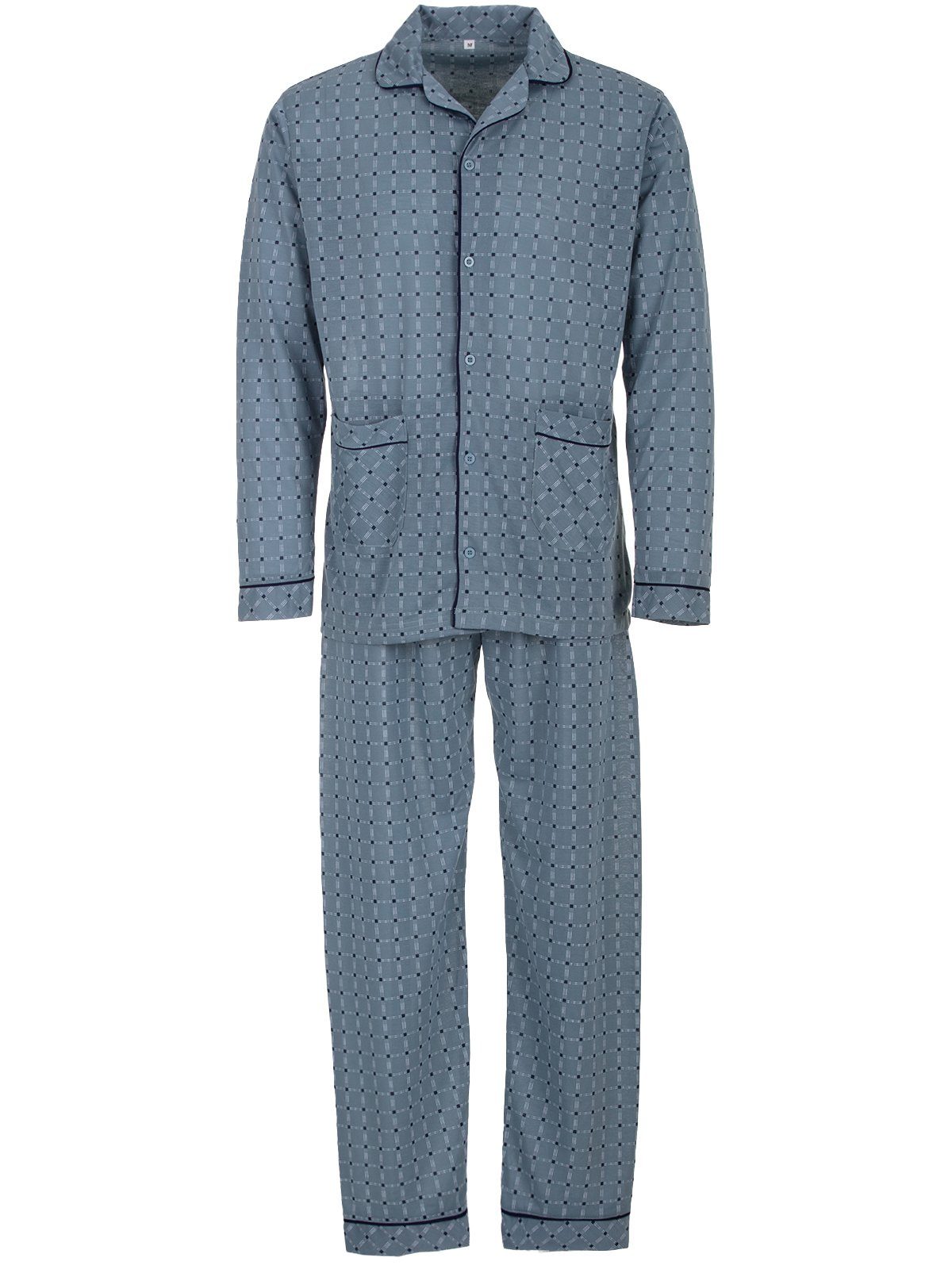 Nachthemd Pyjama Set Langarm - Allover Karo