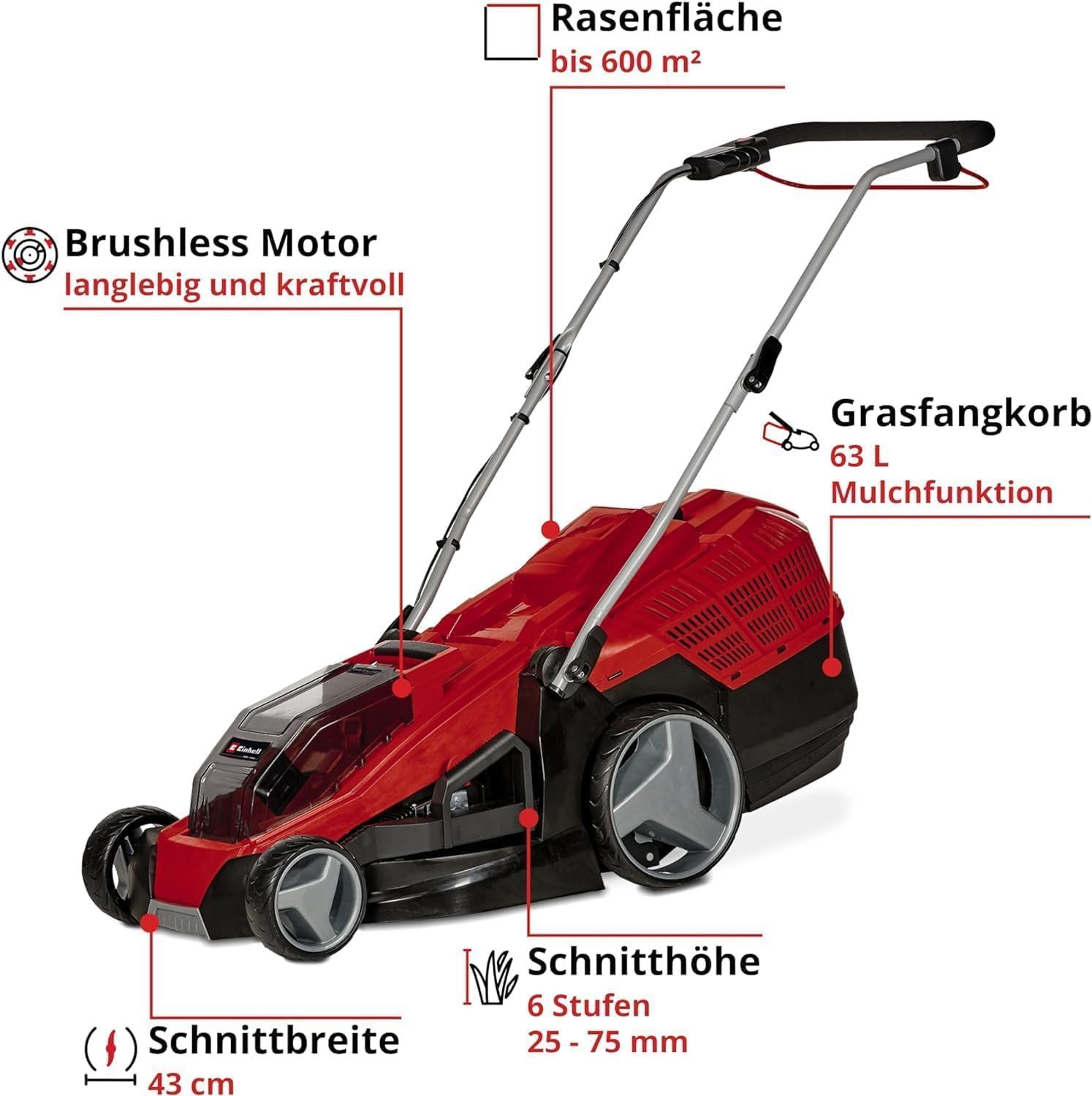 Einhell Akkurasenmäher Rasenmäher GE-CM 36/43 Li günstig online kaufen