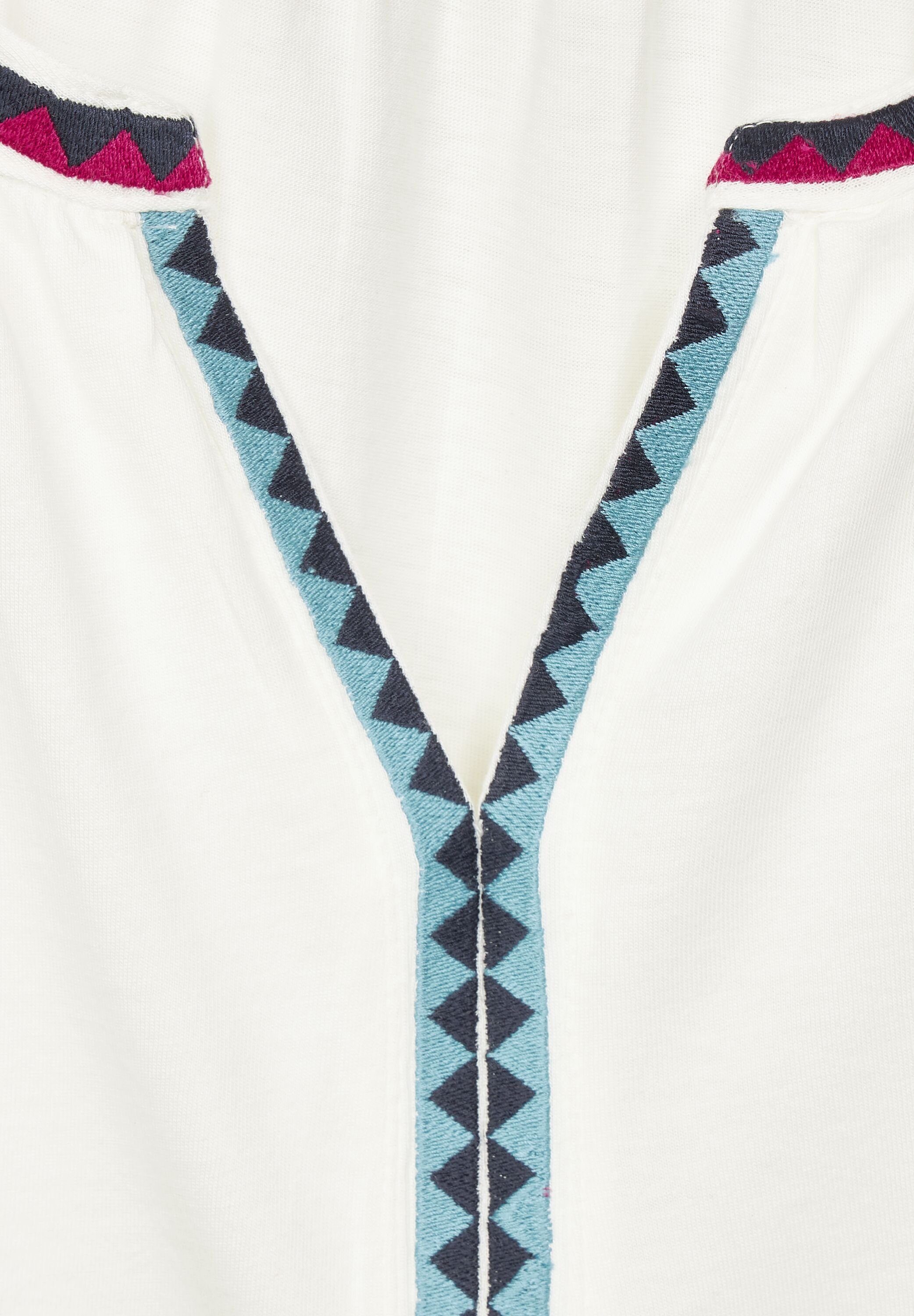Cecil 3/4-Arm-Shirt w mit 13474 Stickerei in vanilla Vanilla (1-tlg) White Nicht Tunikashirt Cecil Vorhanden
