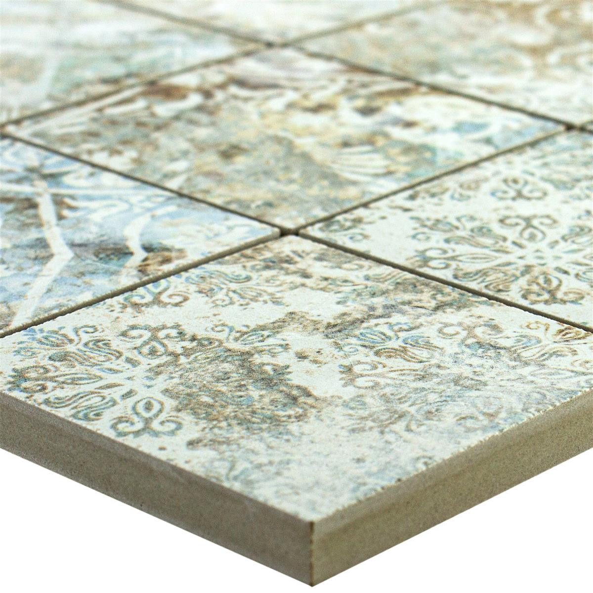 Mosafil Mosaikfliesen Keramikmosaik Fliesen Bellona Effekt Hellbunt 71x71mm, Feinsteinzeug 29.000x29.000, hellbunt, Verlegefertig auf ein Netz geklebt - Frostsicher - Wasserfest -