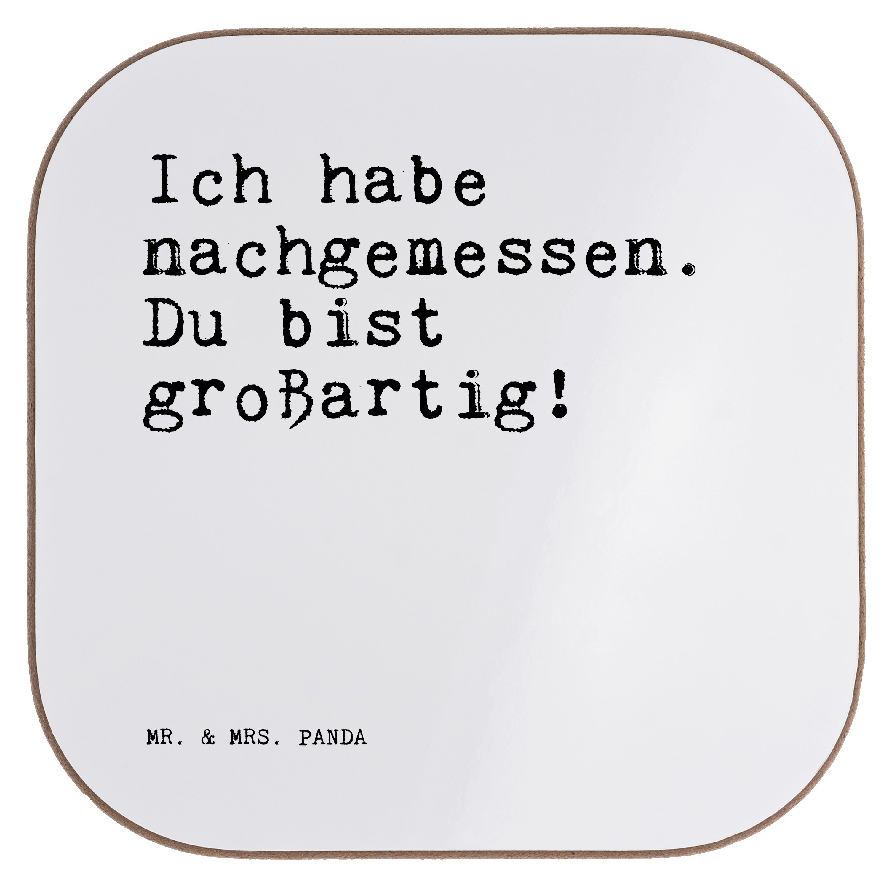 Mr. & Mrs. Panda Getränkeuntersetzer »Ich habe nachgemessen. Du