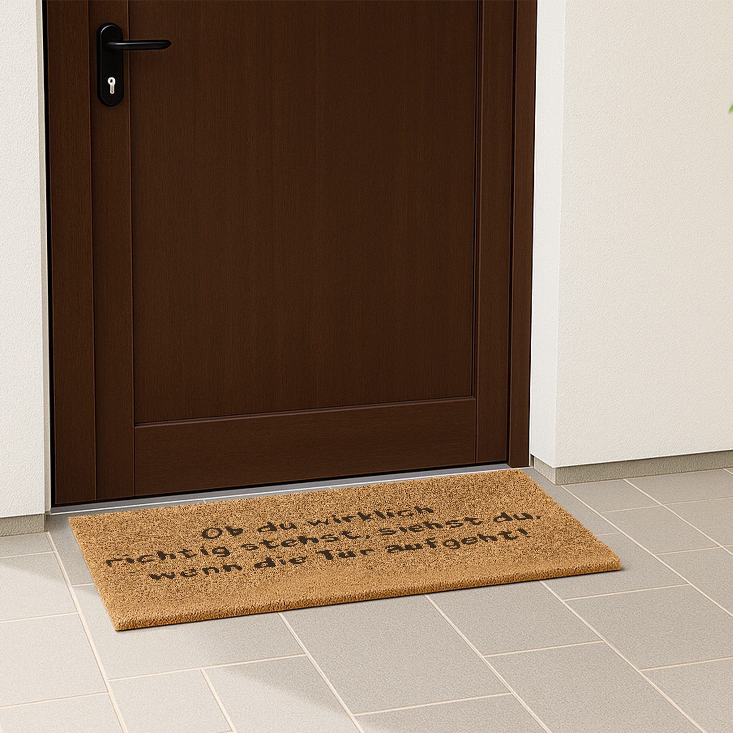 relaxdays Fußmatte Ob du wirklich richtig stehst, rechteckig, Höhe: 15 mm