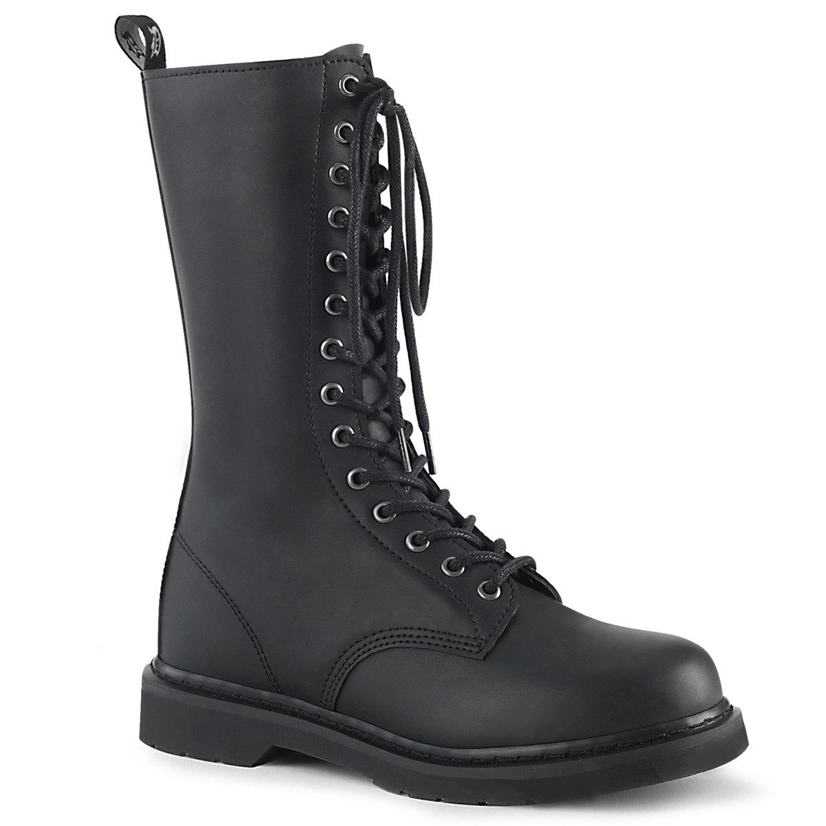 Sale BOLT-300 vegane Damenia Damen 14-Loch Schnürstiefel schwarz Leder High-Heel-Stiefel