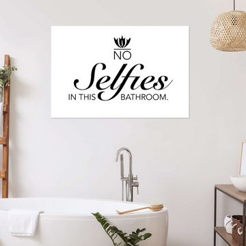 Posterlounge Poster Typobox, No selfies in this bathroom, Badezimmer Illustration