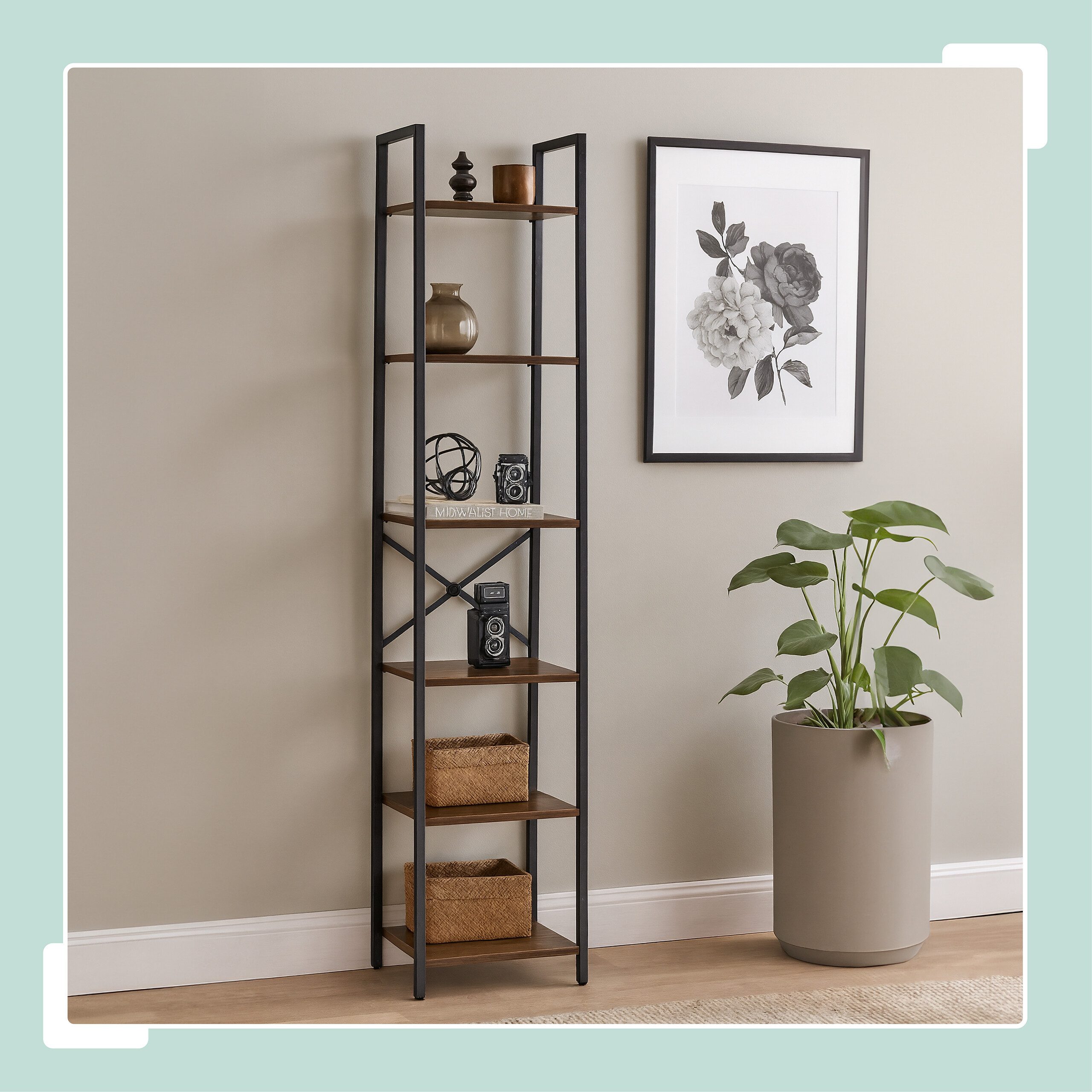 relaxdays Bücherregal Industrial Style, 6 günstig online kaufen