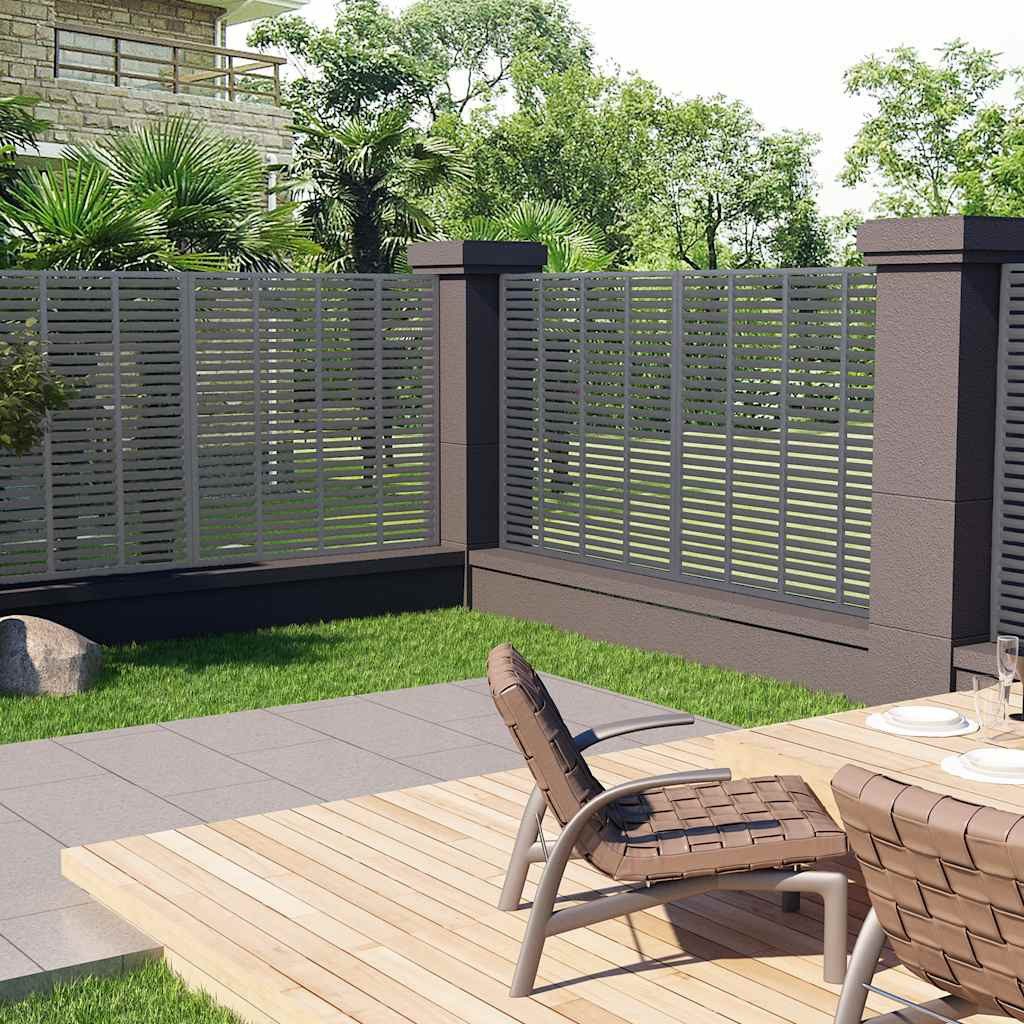 vidaXL Gartenzaun Lamellenzaun WPC 180x180 cm Grau, (1-St)