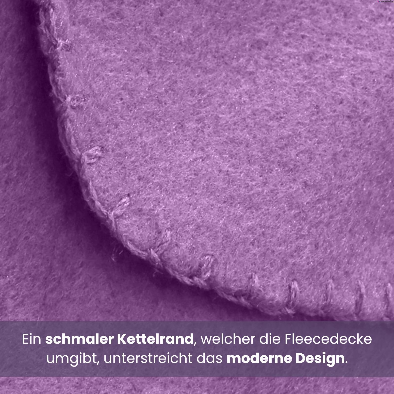 Wohndecke Polar-Fleece ca. 130x160, wometo, OEKO-TEX®, Fleecedecke mit Kettel-Einfassung & Anti-Pilling – Bild 4 von 5