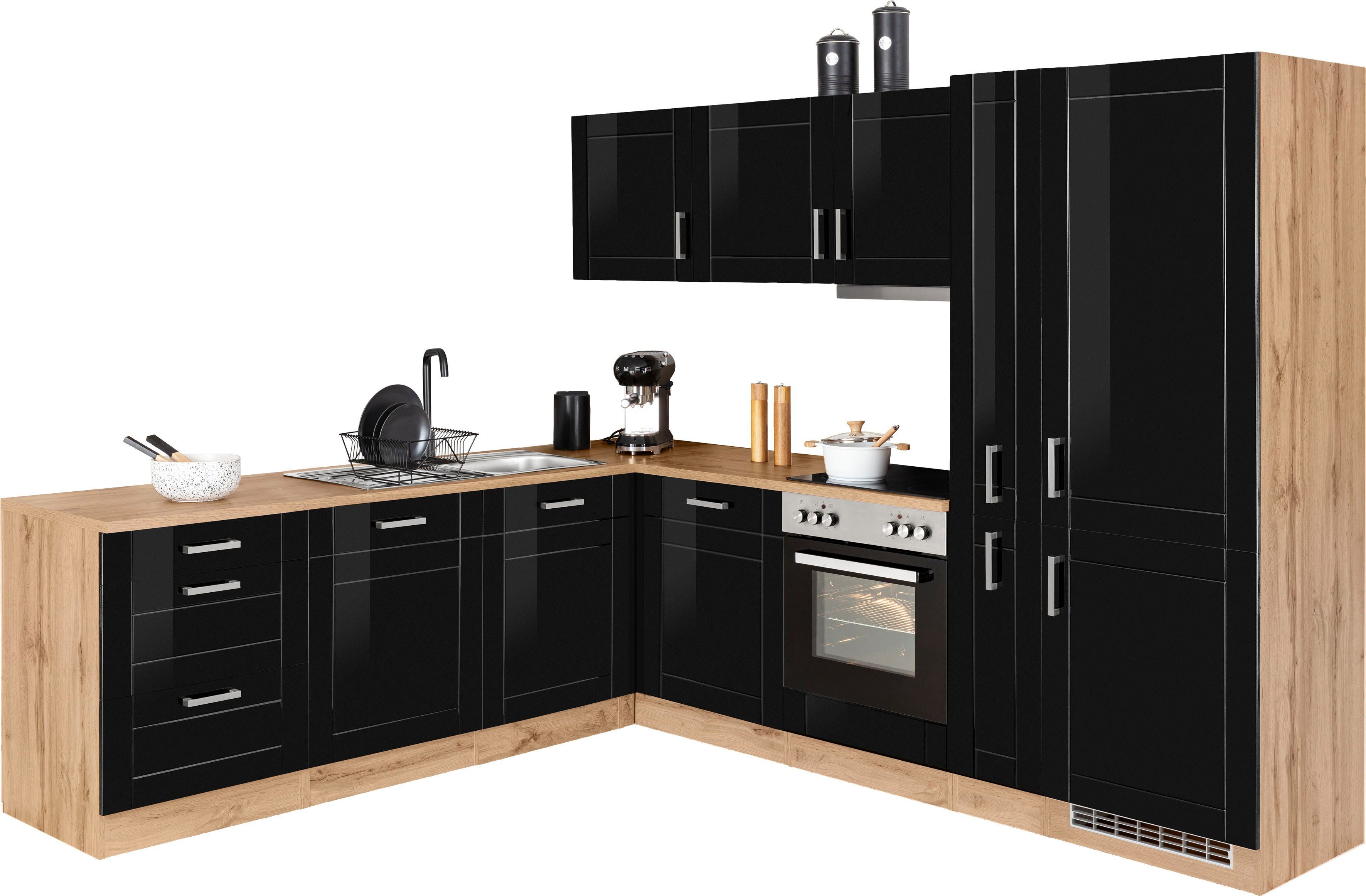 KOCHSTATION Winkelküche KS-Tinnum, mit E-Geräten, Stellbreite 240/270 cm