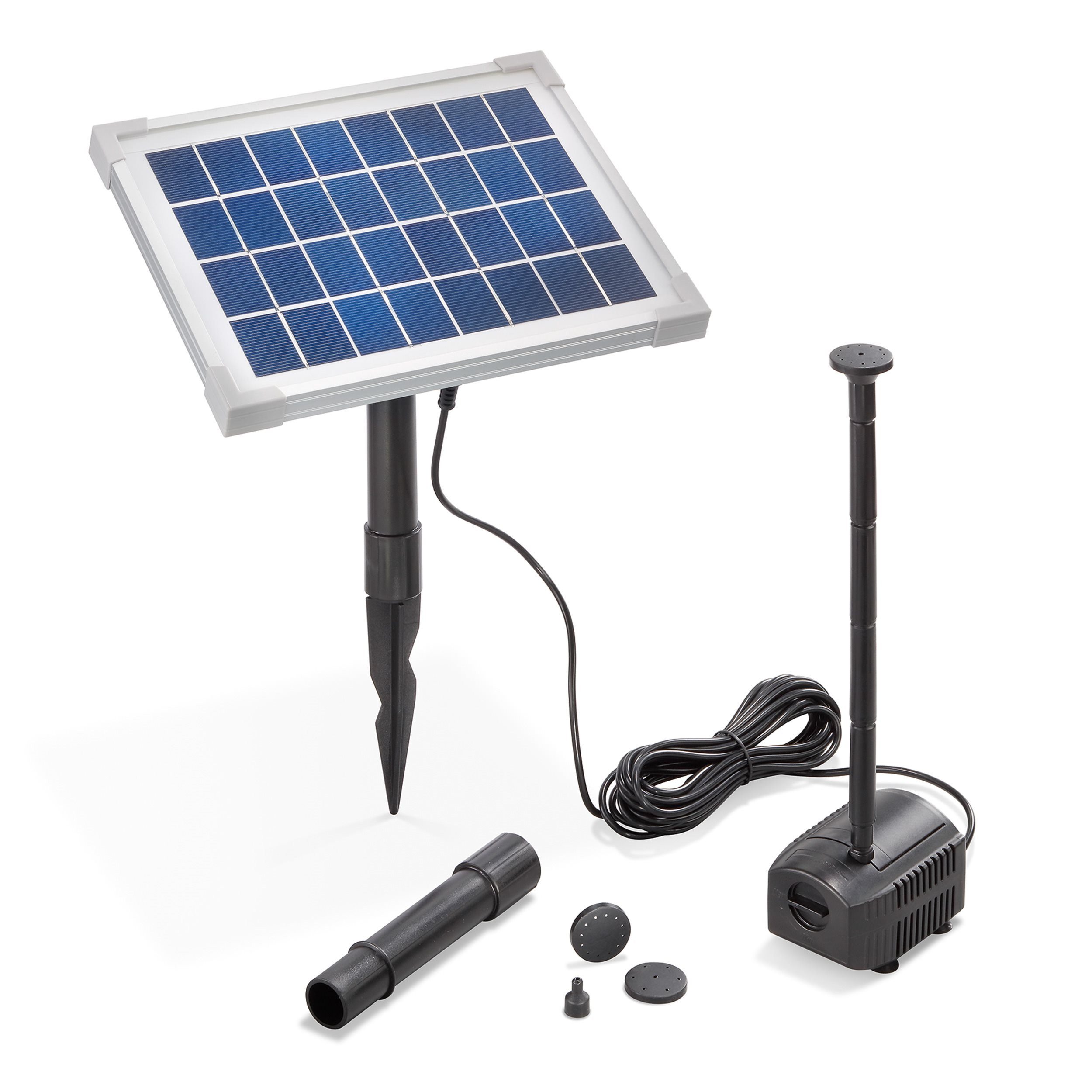 esotec Solarpumpe 5/250 Teichpumpen-Set 250l/h, 5Wp Solarmodul, Sprinklersatz 101909
