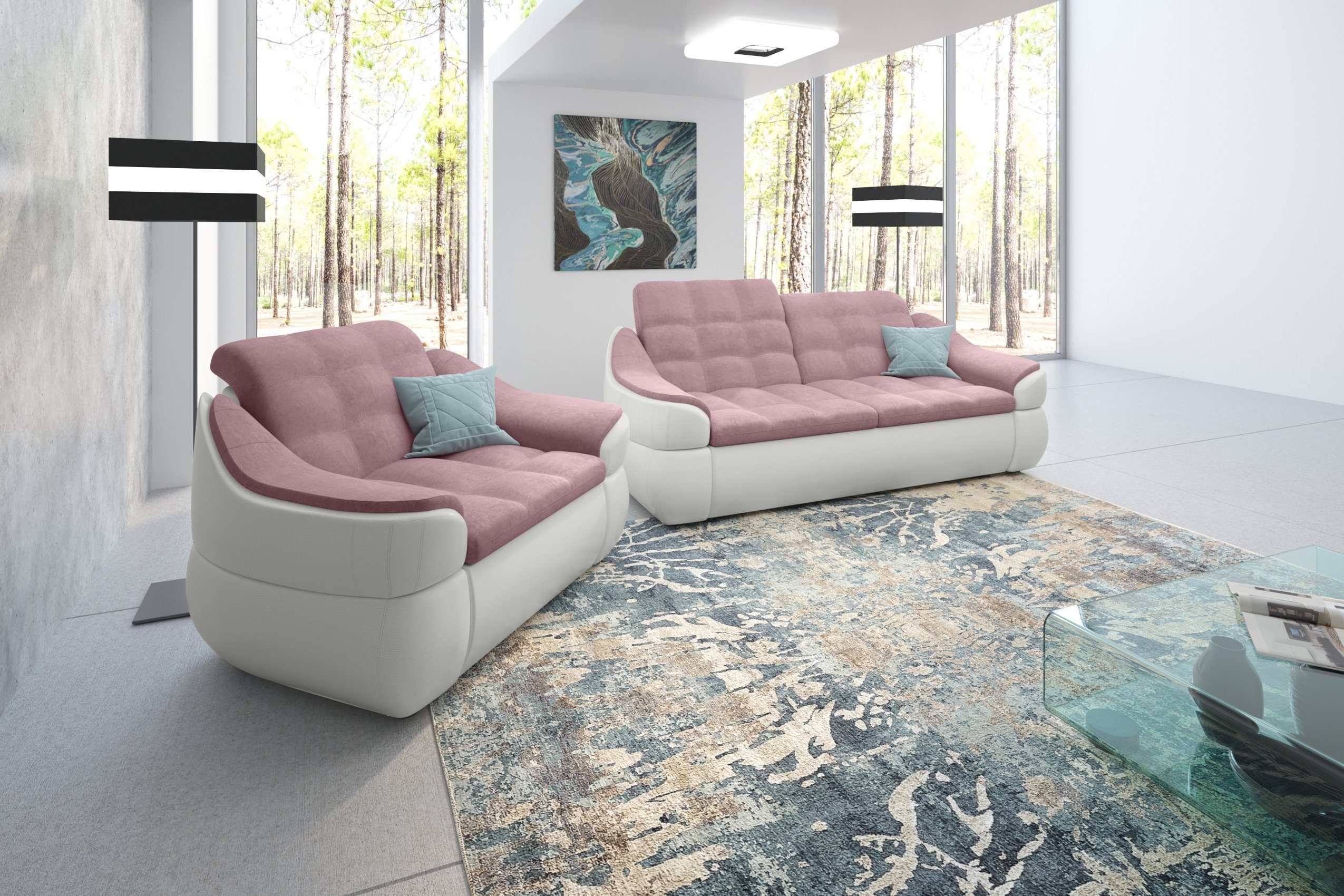 und Sofa Design, 2-Sitzer Sessel, Modern bestehend Stylefy Europa Polstergarnitur (Set made aus (2-tlg), in Alisa,