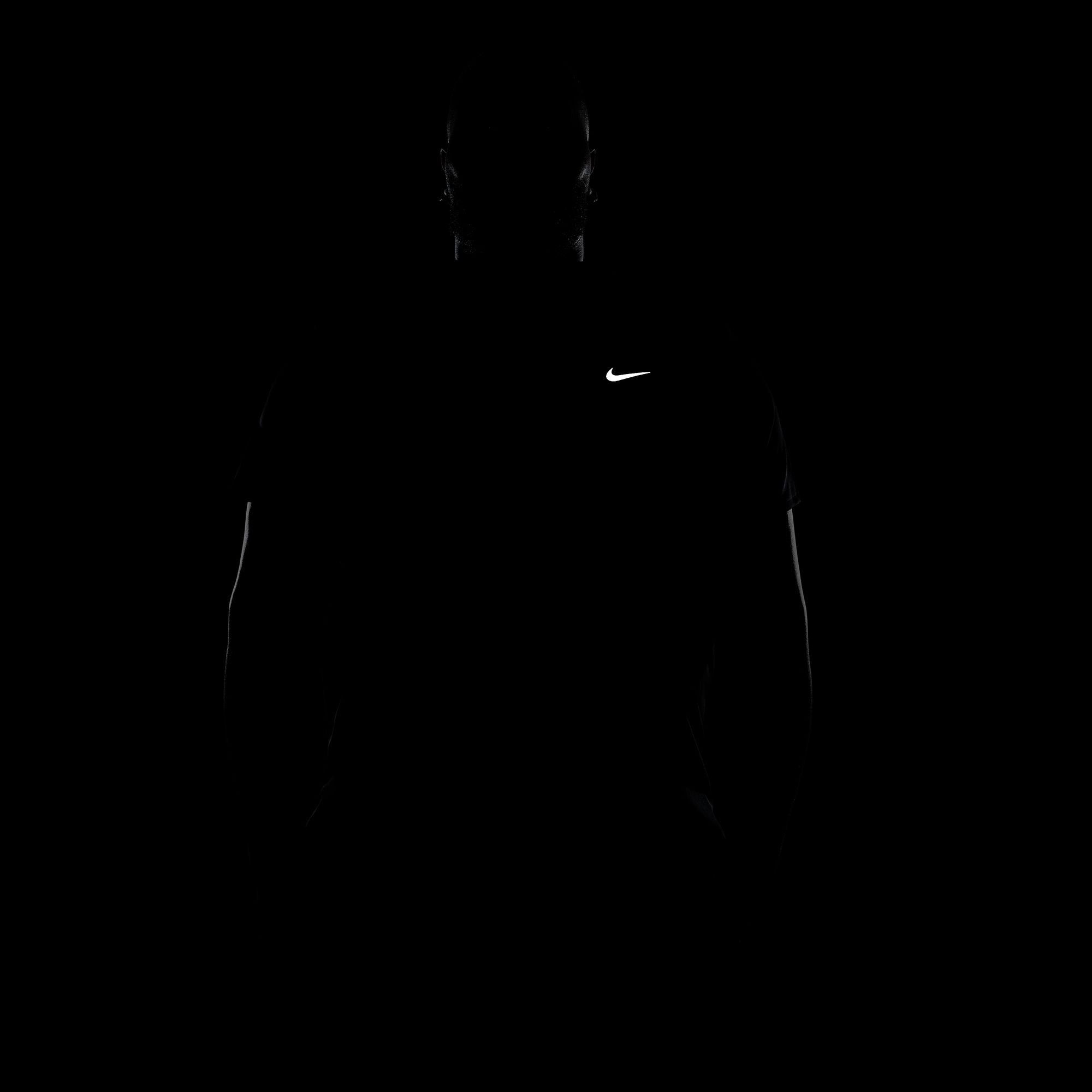 Nike Laufshirt DRI-FIT UV SHORT-SLEEVE SILV MEN'S TOP MILER BLACK/REFLECTIVE RUNNING