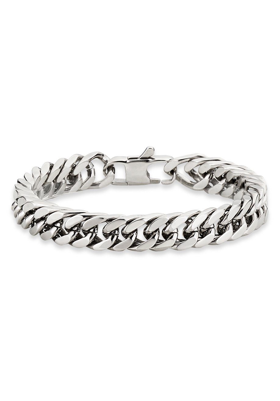 Bruno Banani Armband Schmuck Geschenk Armkette Panzerkette 10 mm breit Silber