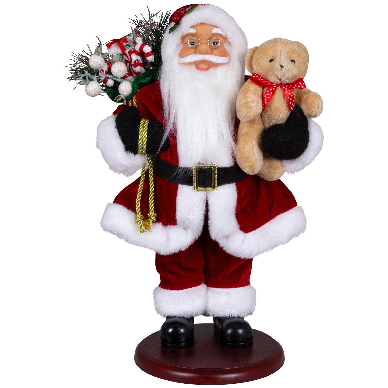 Christmas Paradise Weihnachtsmann Sander 45cm auf Podest (Dekofigur rot, 1 St., Weihnachtsdeko), steht auf Podest