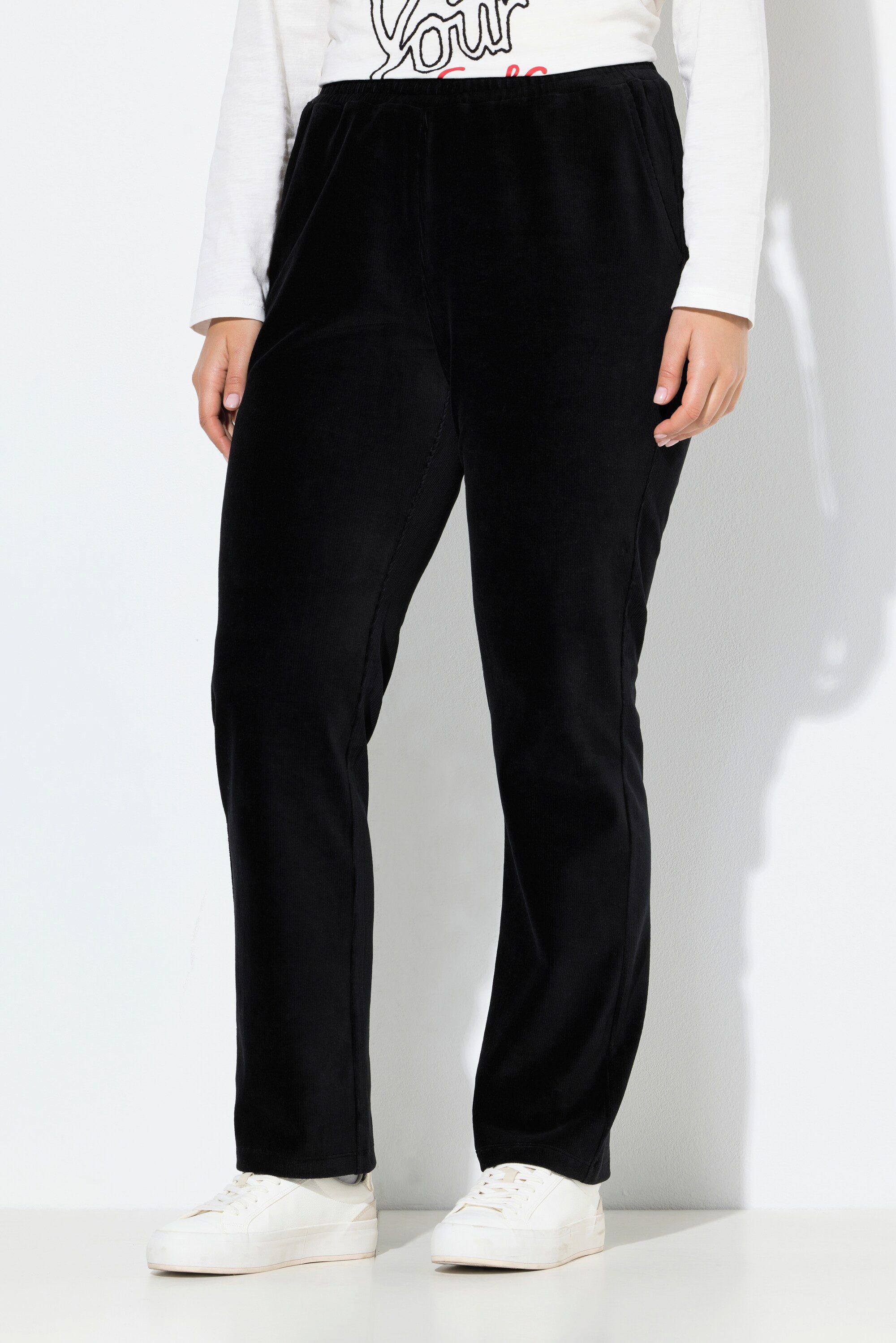 Ulla Popken Schlupfhose Cordhose Ruby gerades Bein Elastikbund