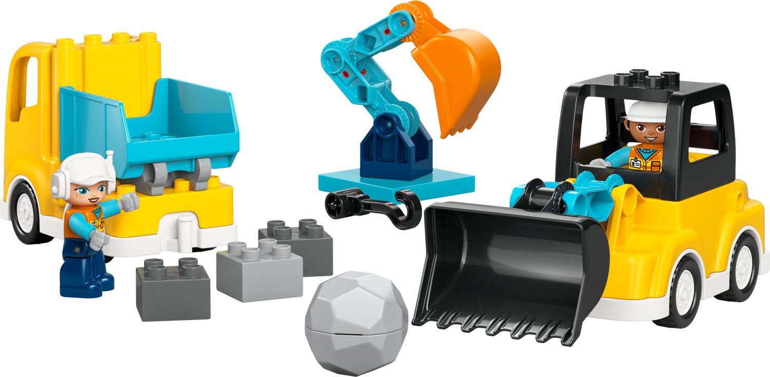 LEGO® DUPLO 10475 Baufahrzeuge – 3-in-1-Set Spielbausteine, (Set, 22 St., Set)