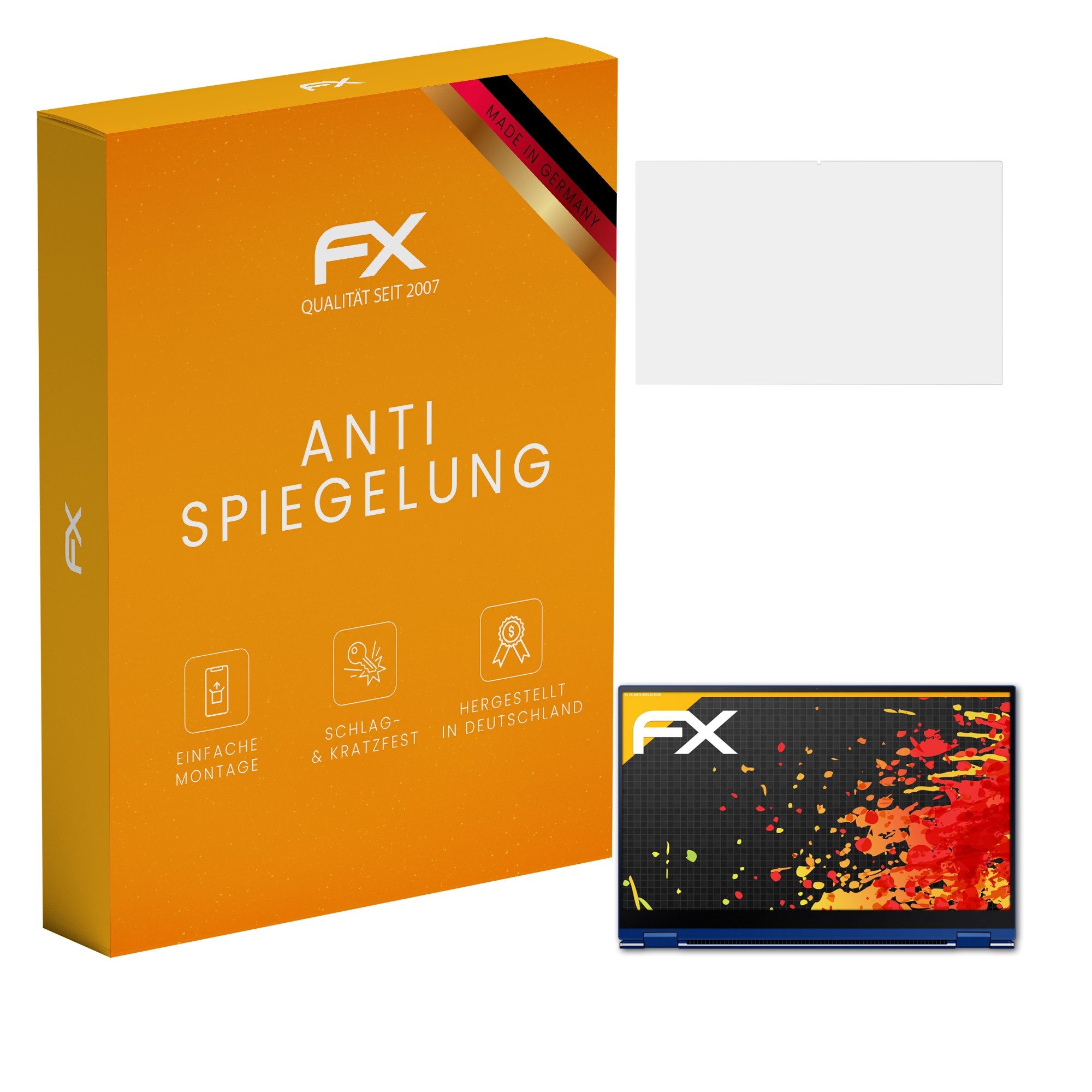 atFoliX Schutzfolie für Samsung Galaxy Book Flex 15 inch, (2 Folien), Entspiegelnd und stoßdämpfend