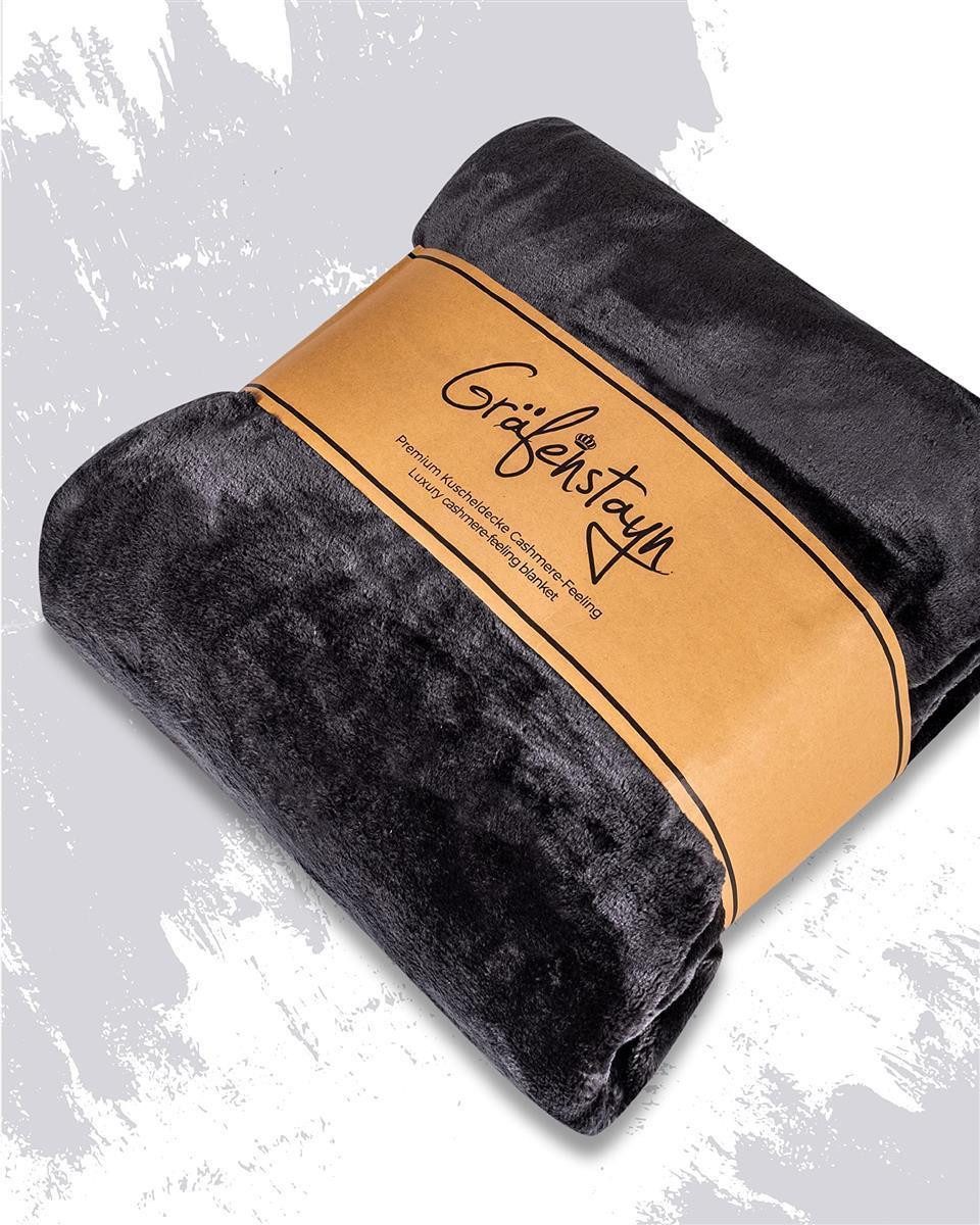Wohndecke Cashmere-Feeling Kuscheldecke super weich & flauschig – Fleecedecke, Gräfenstayn, dicke & warme Sofadecke, Wohndecke & Tagesdecke - Überwurf Sofa, Couch