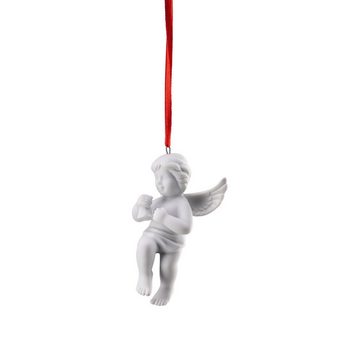 Rosenthal Hängedekoration Engel-Anhänger Weiß matt Engel mit Glocke, aus Porzellan